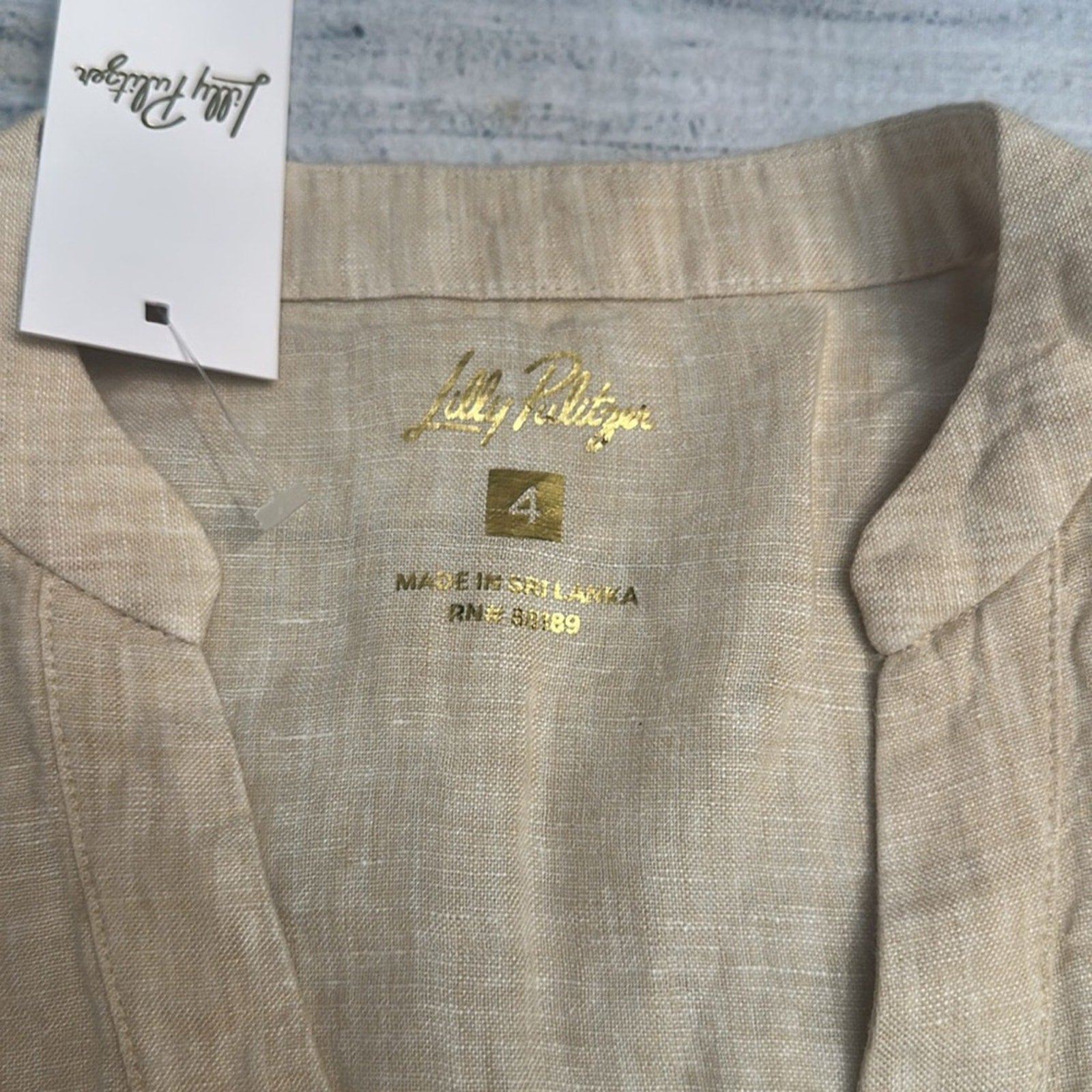 NEW Lilly Pulitzer Mialeigh Linen Top in sandbar - size 4