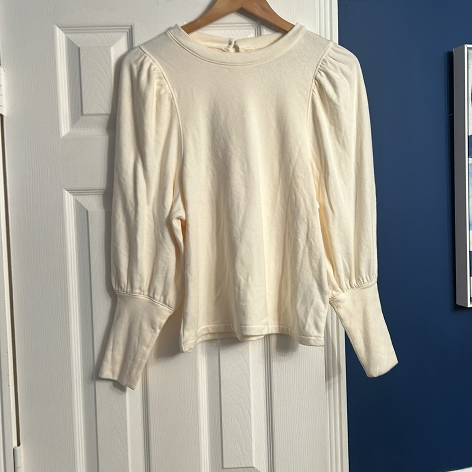 NWT Madewell Brushed Puff-Sleeve Top - size small