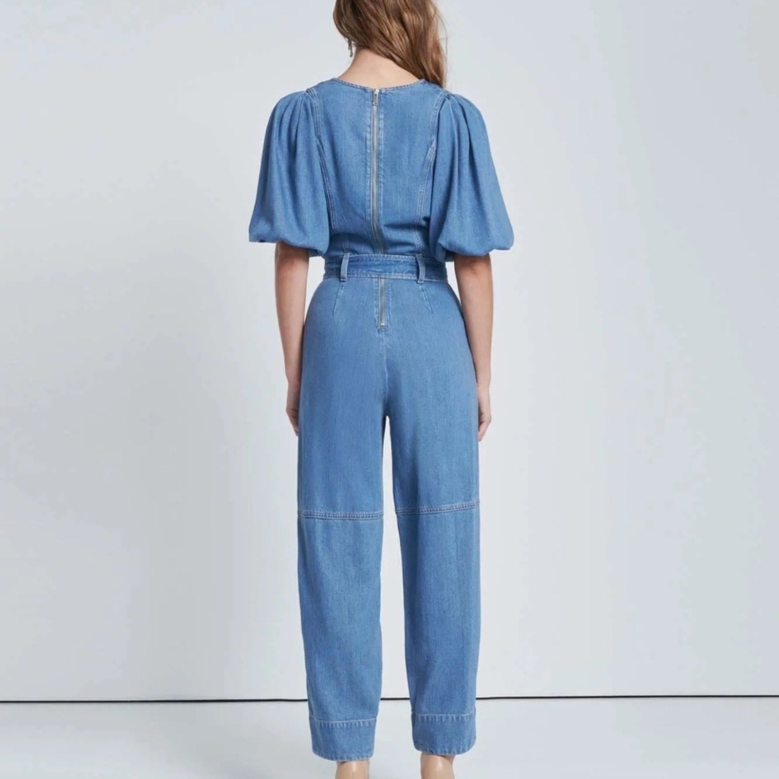 NWT 7 For All Mankind Puff Sleeve Jumpsuit In Tulip - size XS