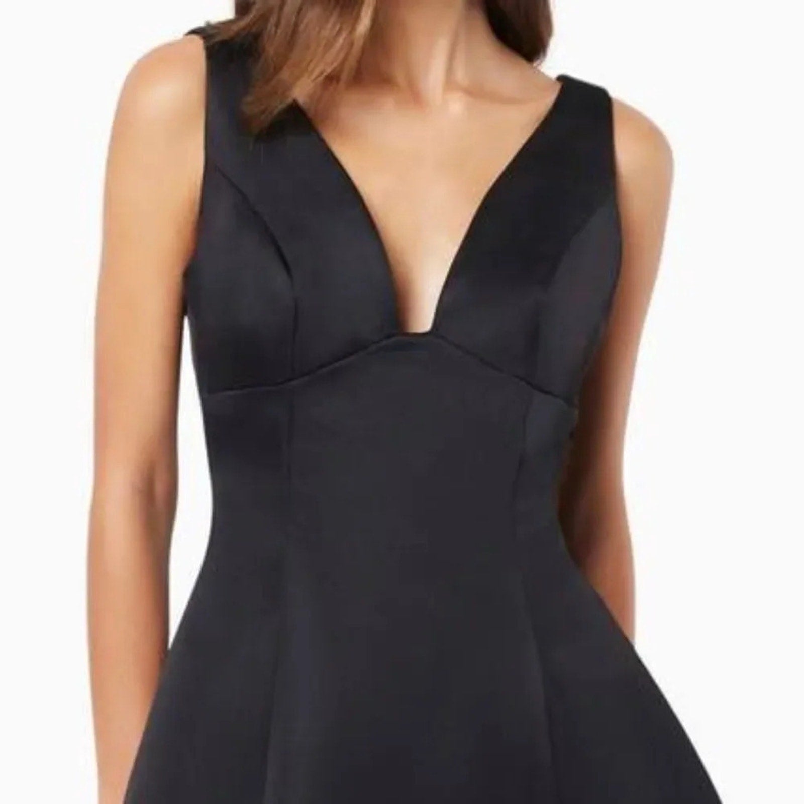 NEW Elliatt Jocosity Plunge Neck Fit & Flare Minidress in Black - size M