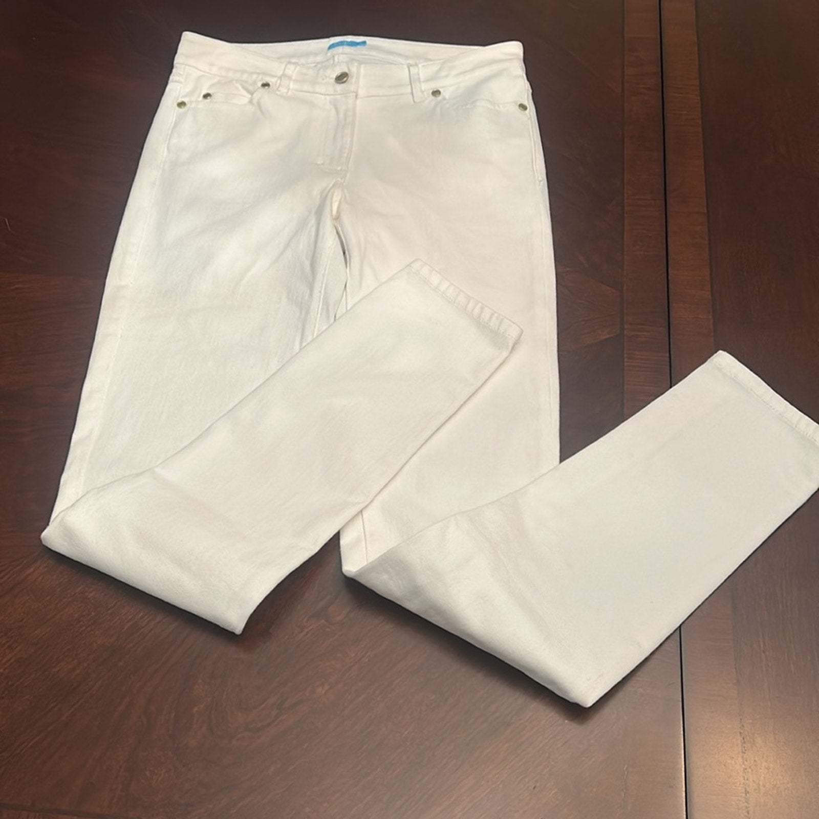 J. McLAUGHLIN Jeans White Slim Leg Denim 4-Way Stretch Cotton Size 2