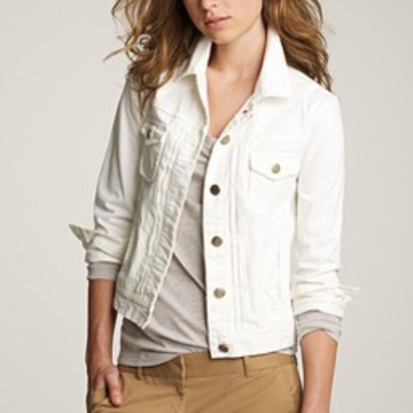 J Crew Nolita white denim jacket - size small