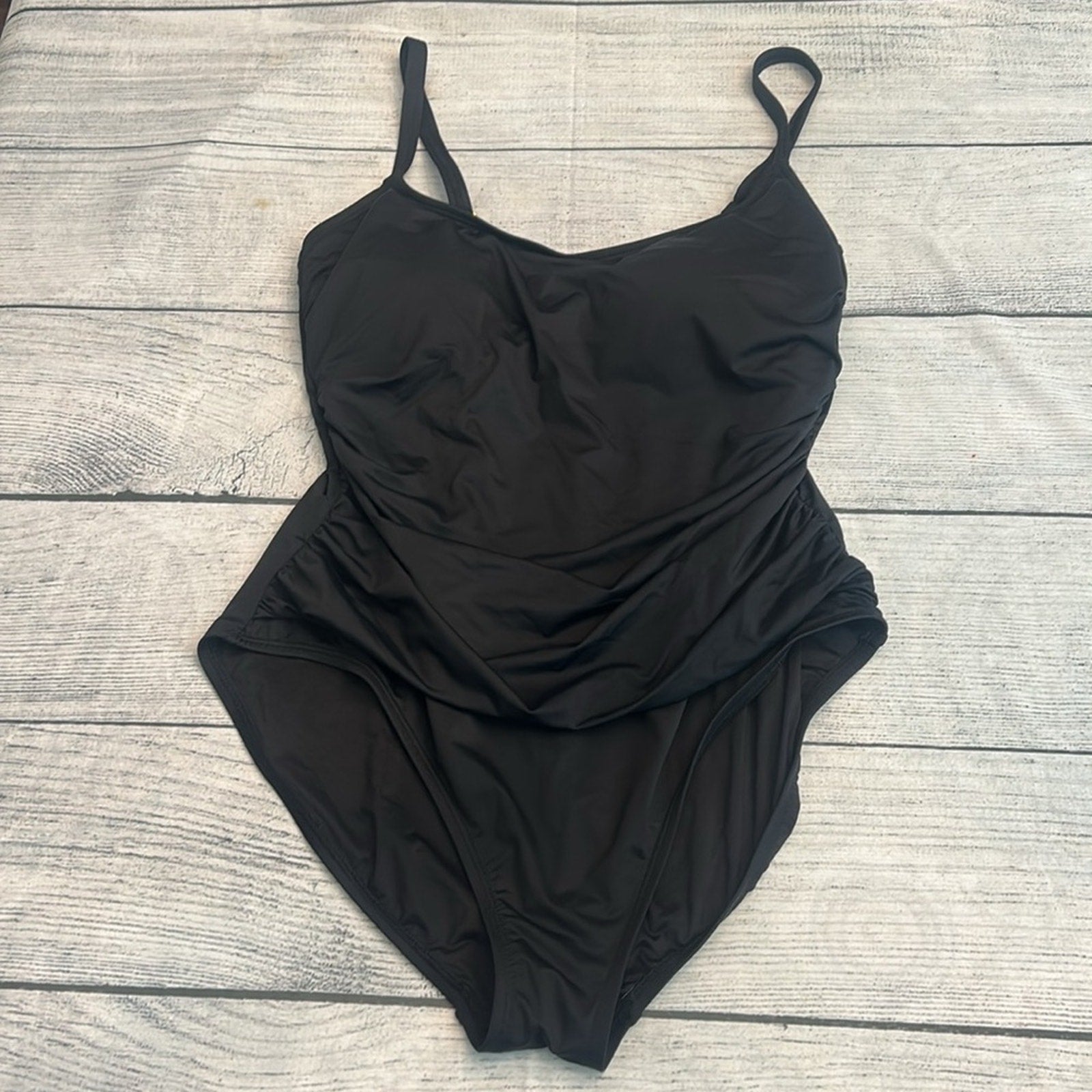NEW La Blanca Island Goddess Lingerie One Piece - Black - size 16W