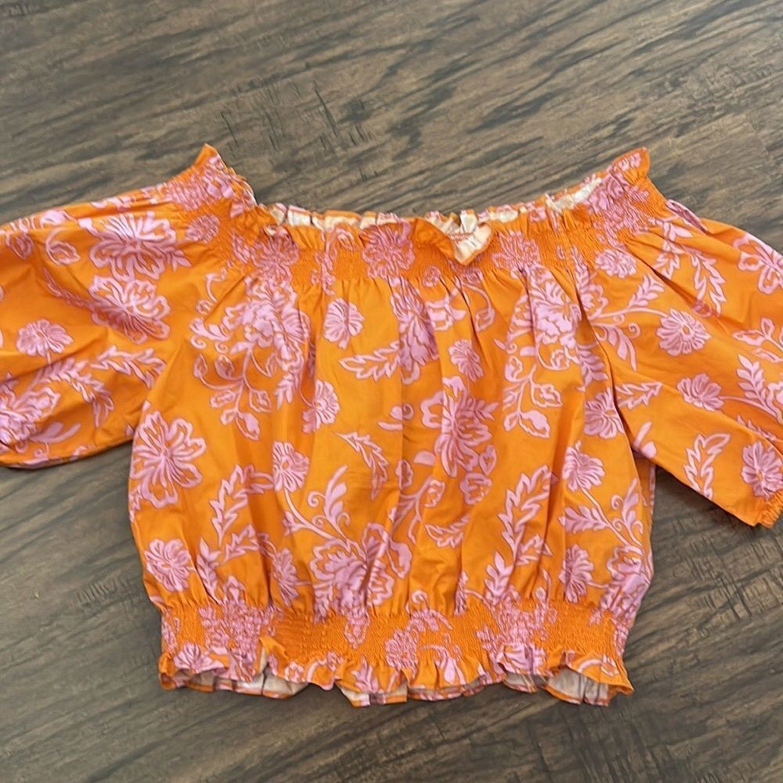 NWOT XIRENA Elle Top in Tropicana Orange - size L