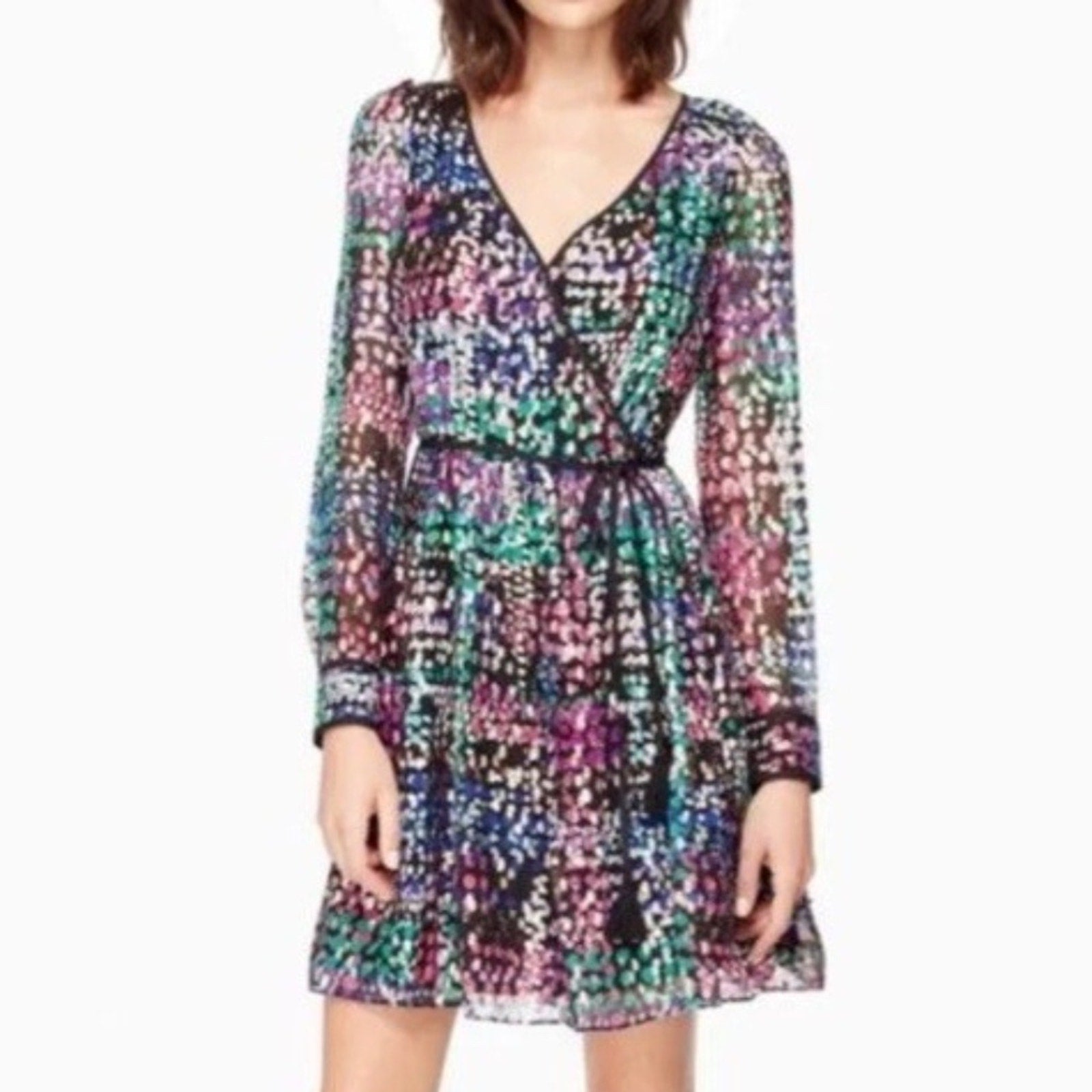 Kate Spade Metallic Polka Dot Mini Dress Make Magic MSRP $428 - size M