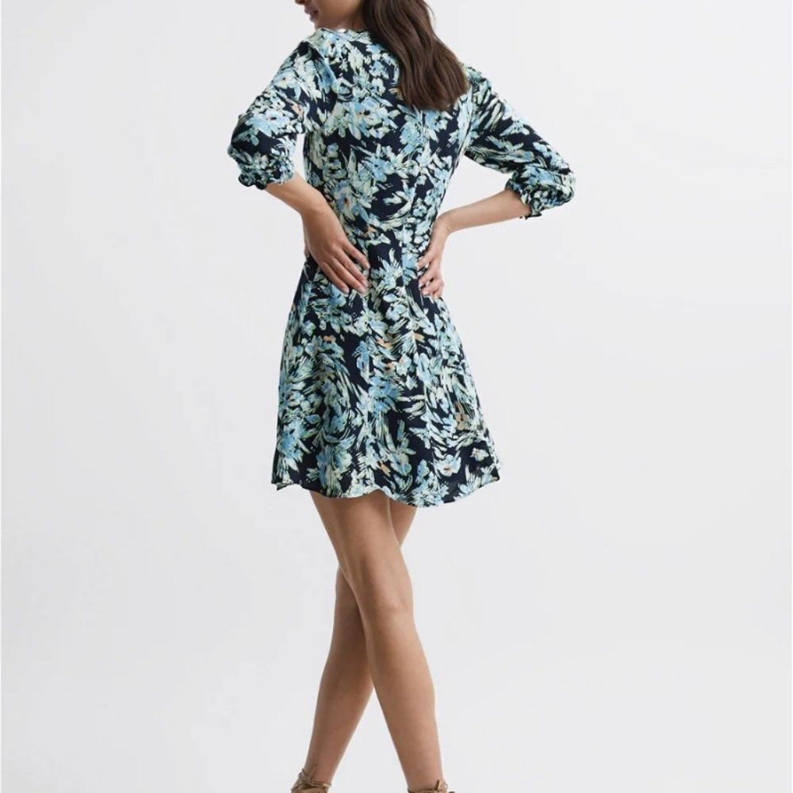 NEW Reiss ANNIE FLORAL PRINT MINI DRESS - size 10