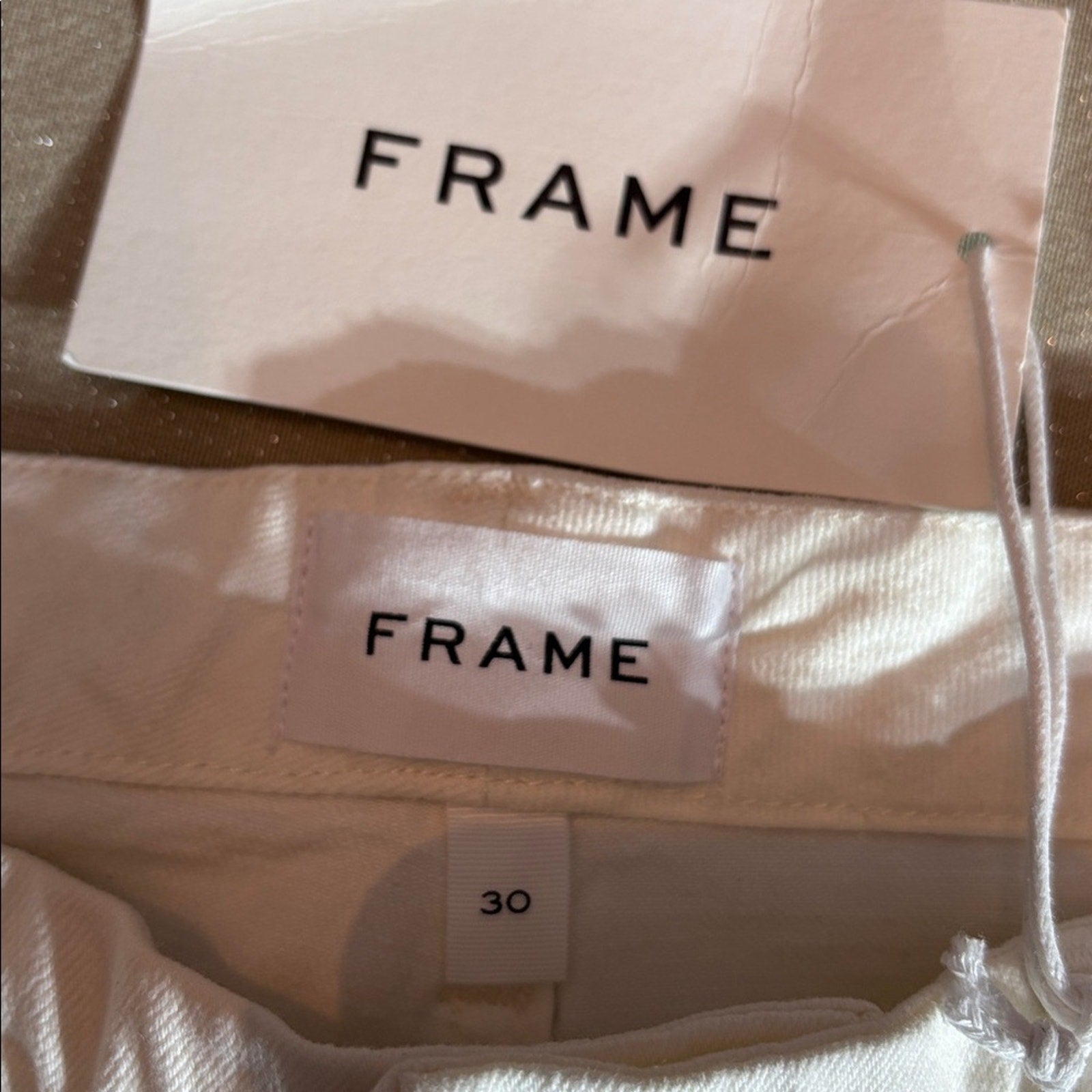 NWT Frame Le Super High Crop Mini Boot Jeans In Au Natural Destruct Off White 30