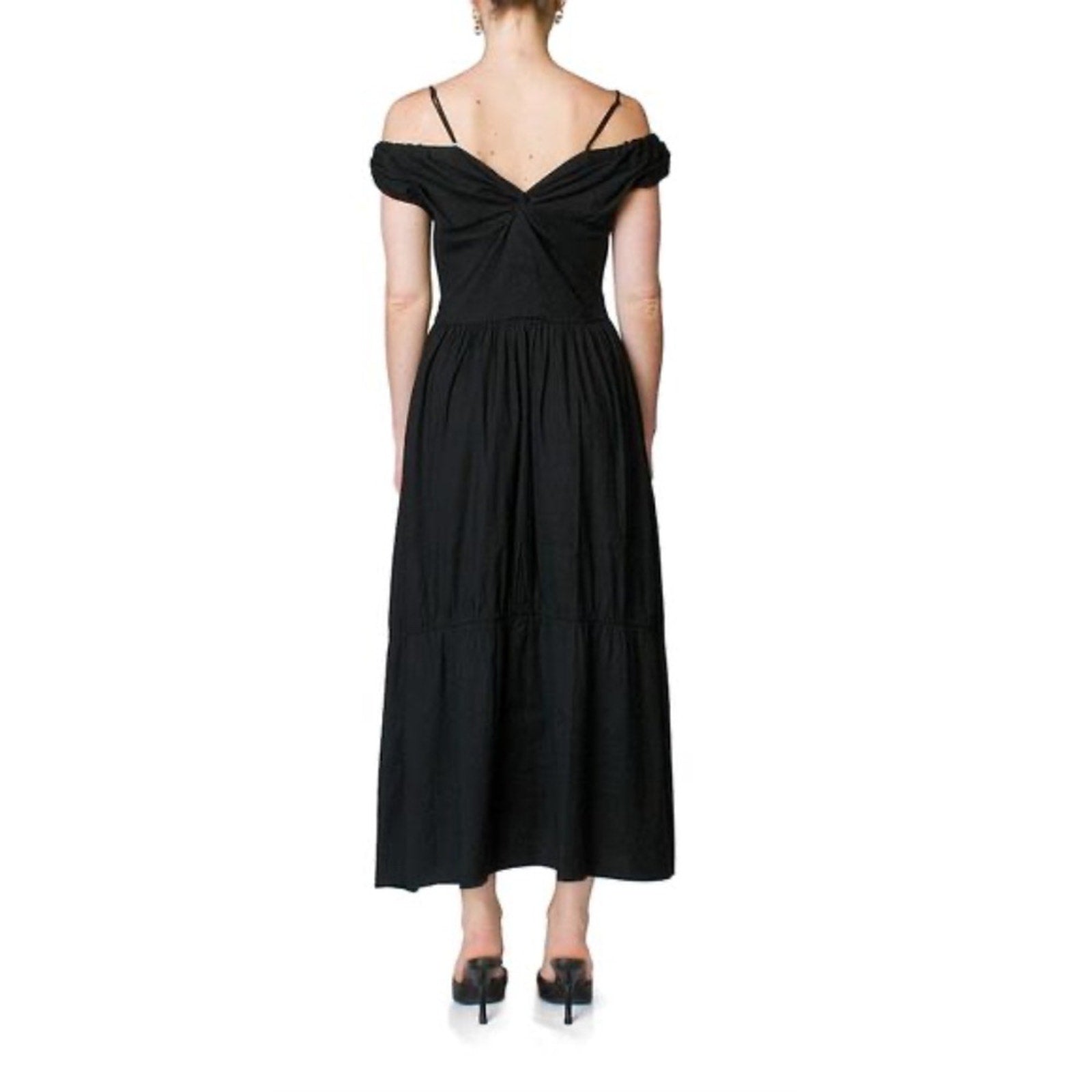 NWT VINCE Off Shoulder Twist Front Dress black V825151465 - size 2