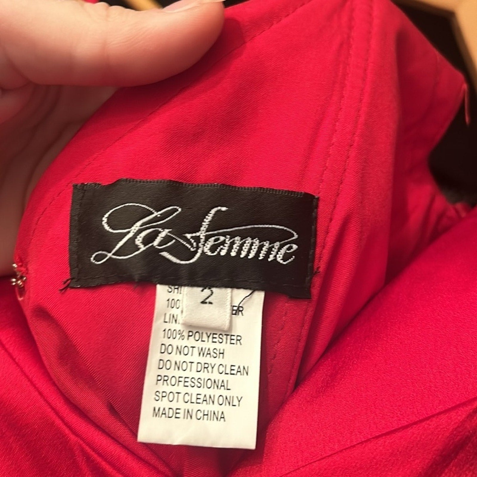 NWT La Femme 28607 Strappy Back Satin Ballgown - size 2