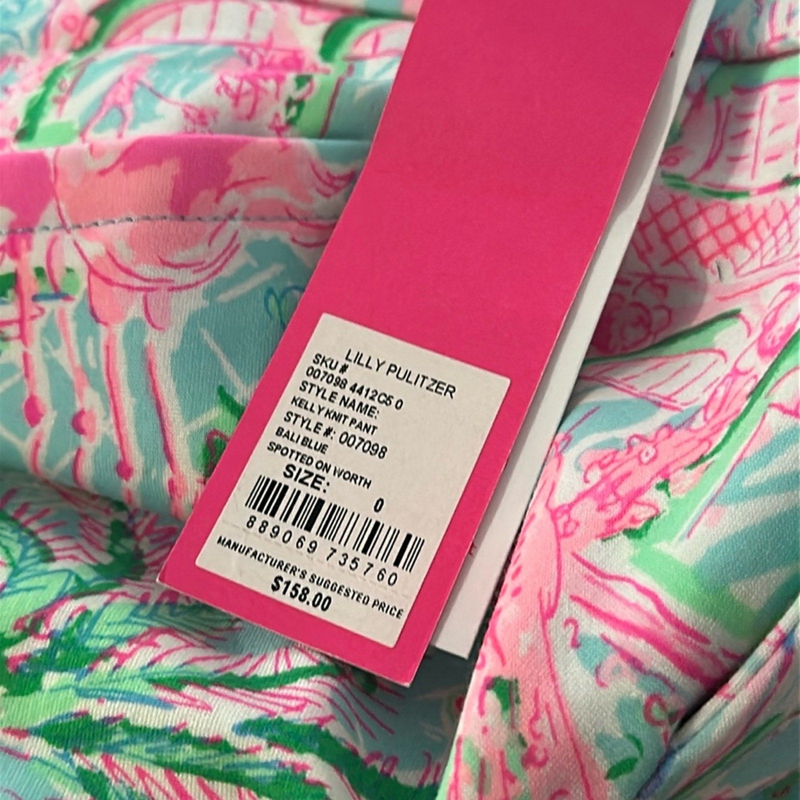 NWT LILLY PULITZER 29" KELLY KNIT HIGH RISE ANKLE LENGTH PANT BALI BLUE - size 0