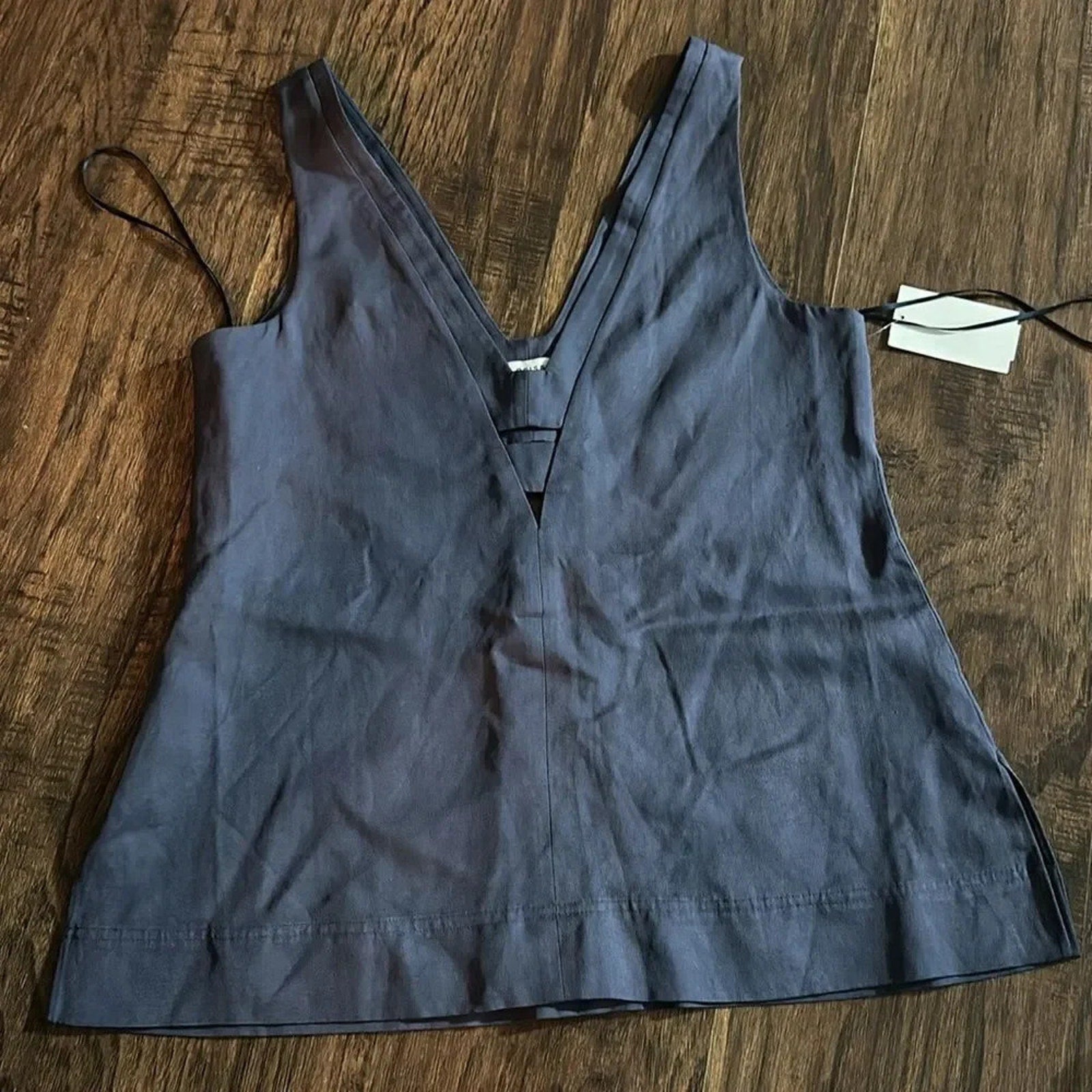 NEW Reiss EMI LINEN BLEND V-NECK TOP