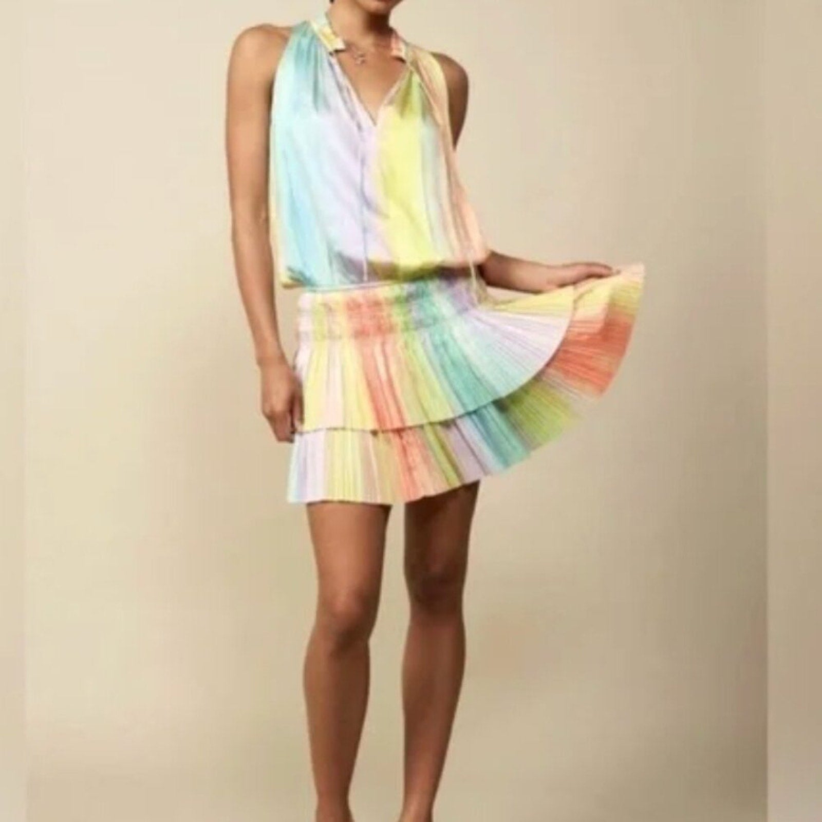 Current Air Cara Painterly Rainbow Mini Dress - XS