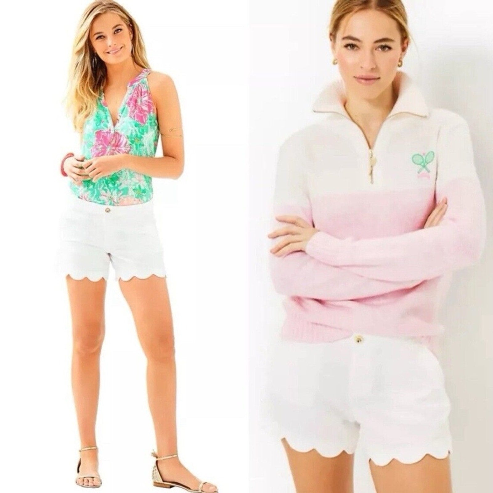 Lilly Pulitzer Scalloped Buttercup Shorts, Resort White, Size 4