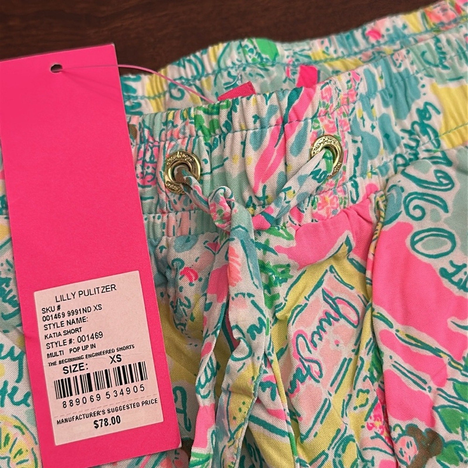 NWT Lilly Pulitzer Katia Shorts Multi Pop Up In The Beginning Size XS