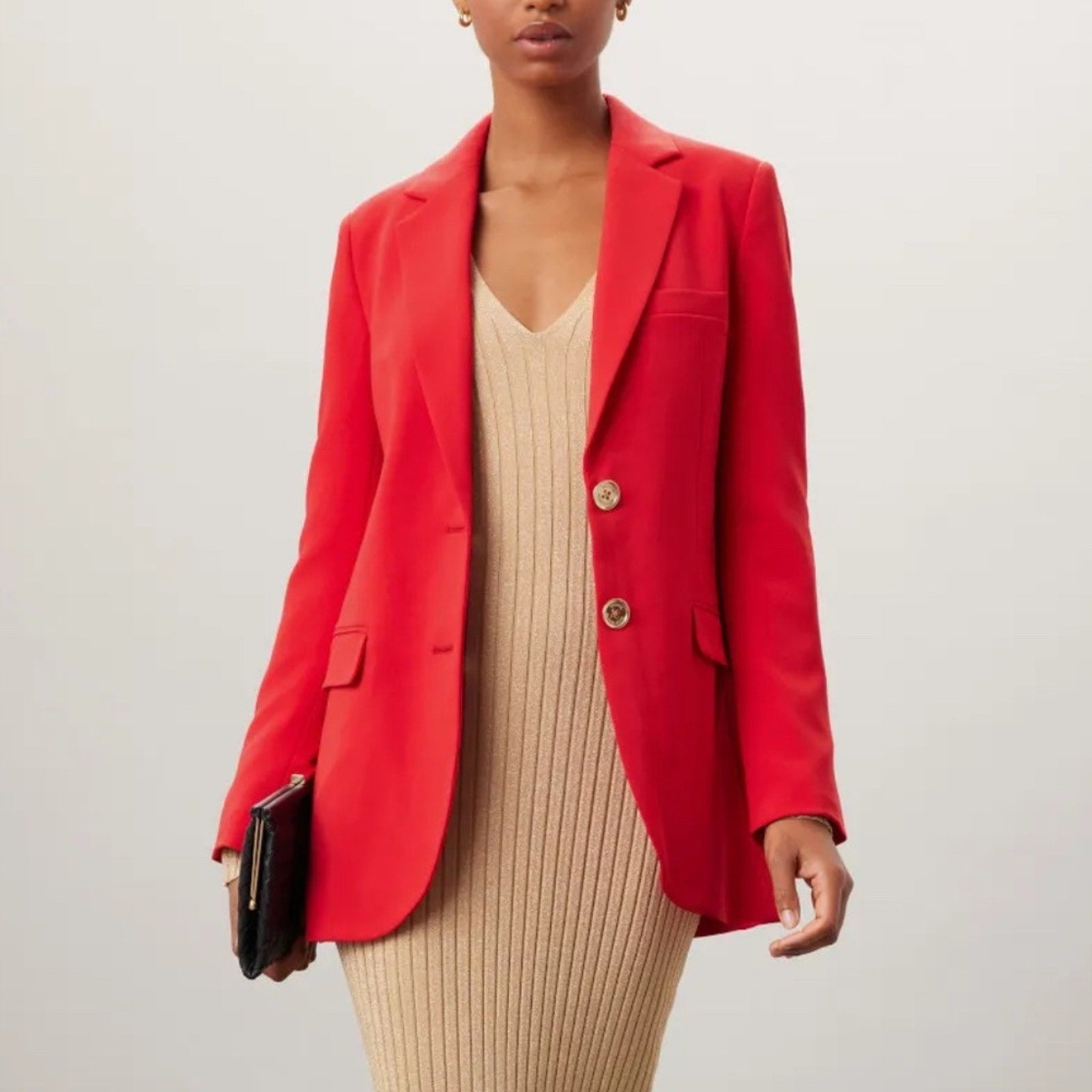 MICHAEL Michael Kors Mensy Two-Button Crepe Blazer - size 12