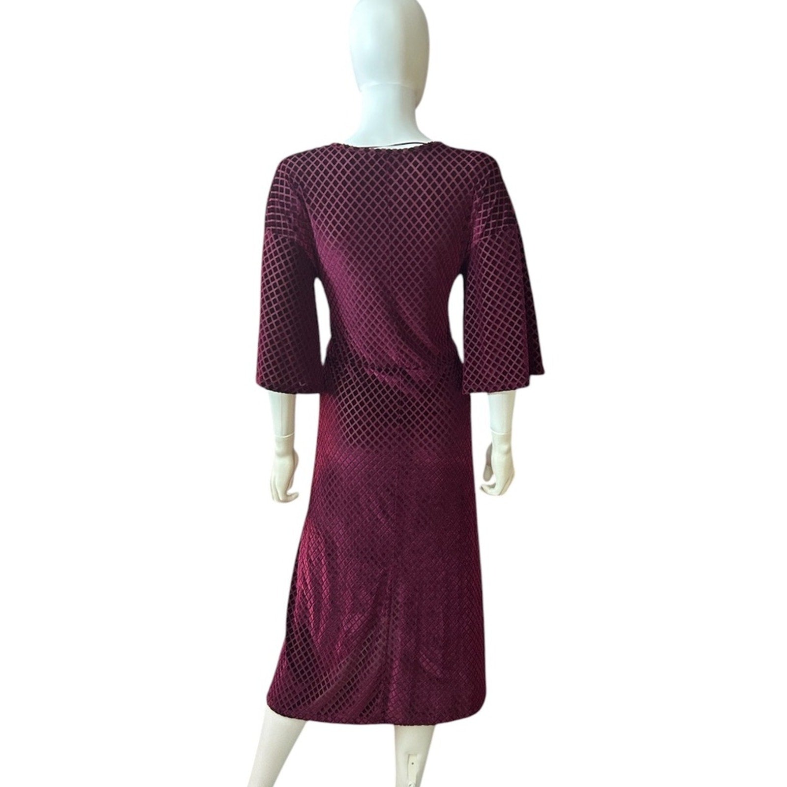 Zara Trafaluc V neck velvet midi dress - size M