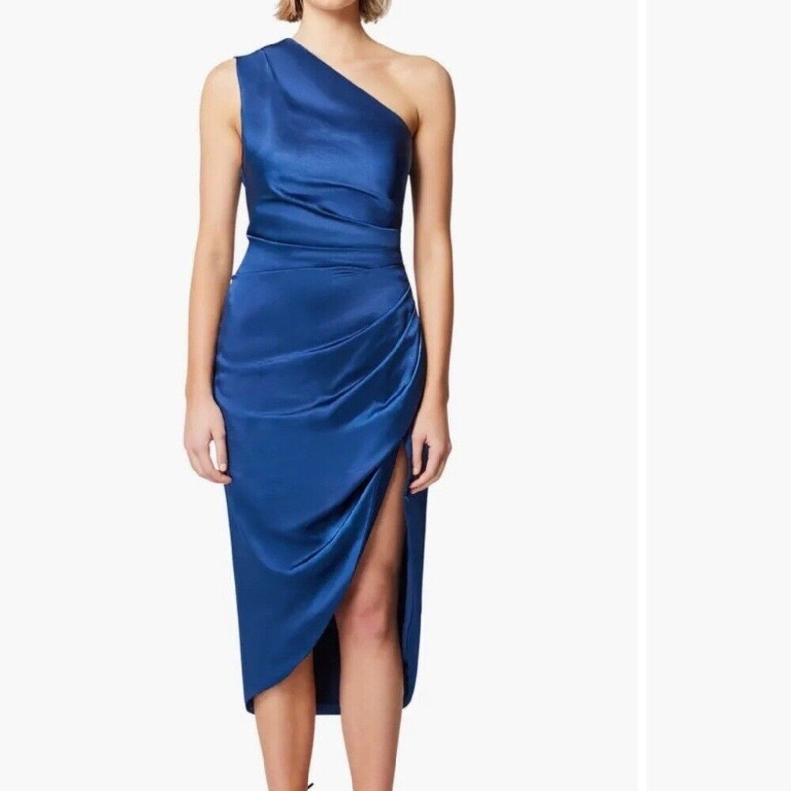NEW Elliatt Cassini One-Shoulder Dress Large New Sapphire Blue - size M