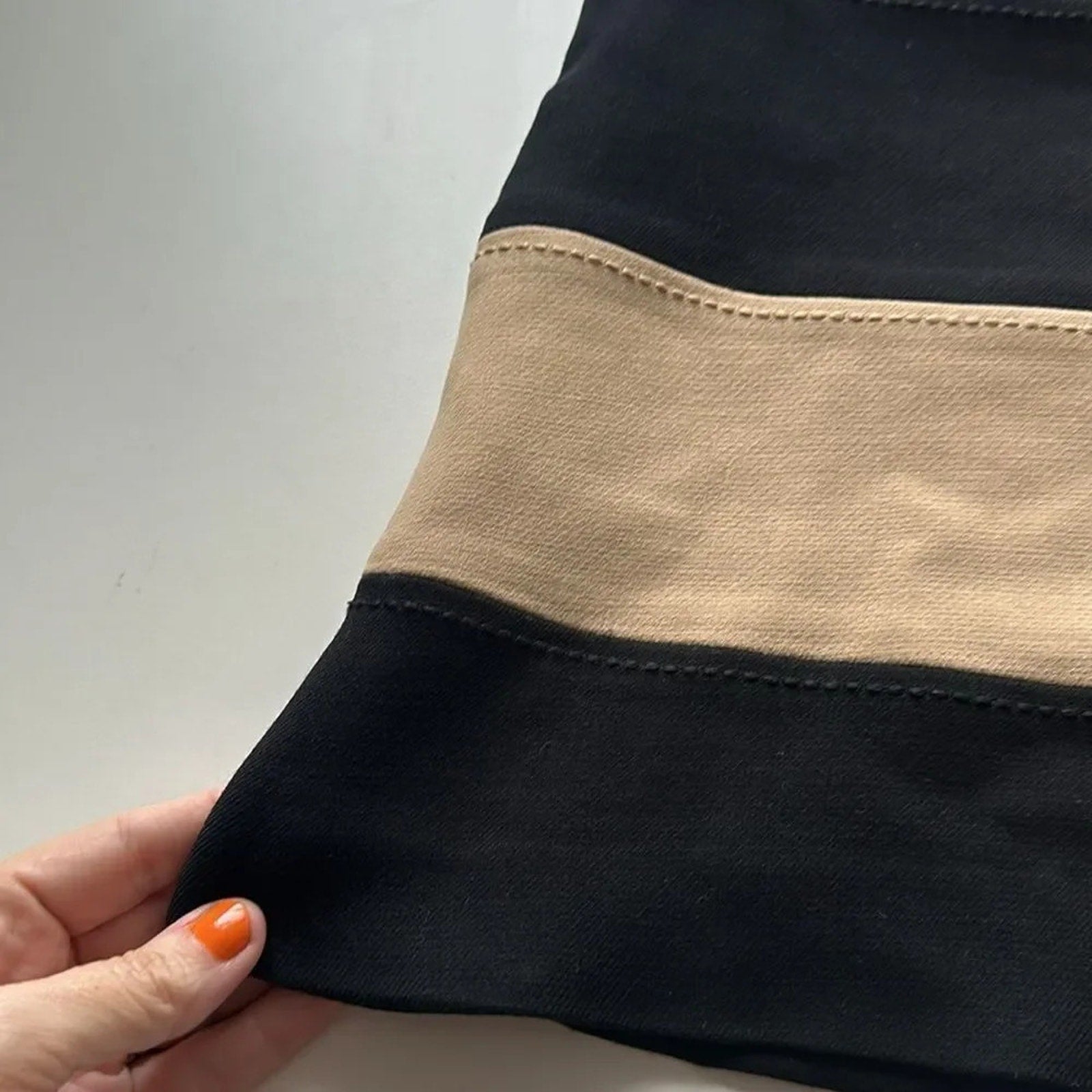 Kate Spade Clemonce Black & Tan Striped Skirt - size 8
