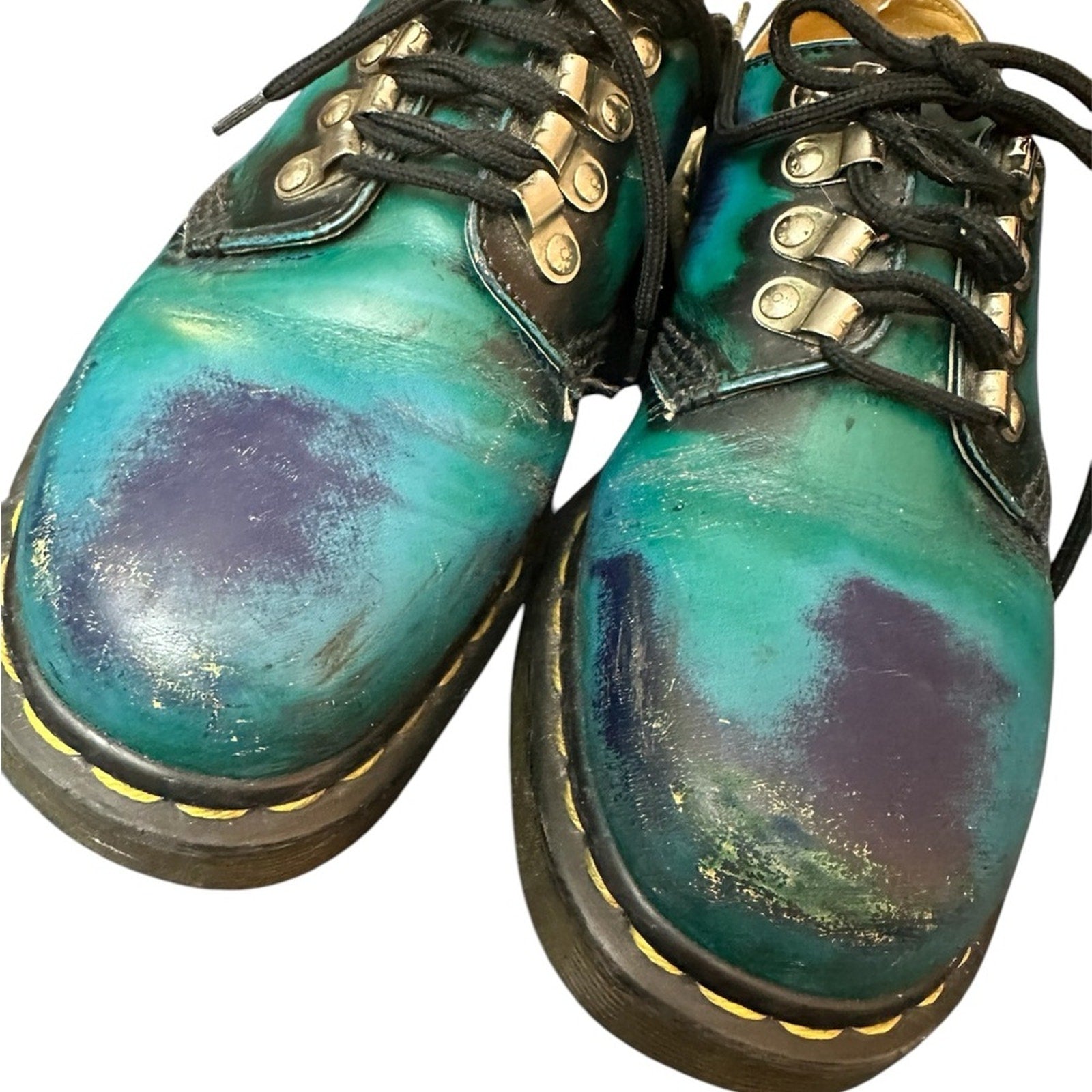 Dr.Martens Turquoise and blue rub off shoes - size 6 UK