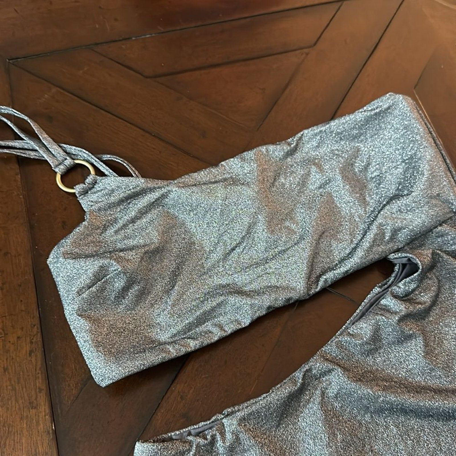 NEW Vitamin A Cosmo One Shoulder One Piece - Twilight Metallic - size Large
