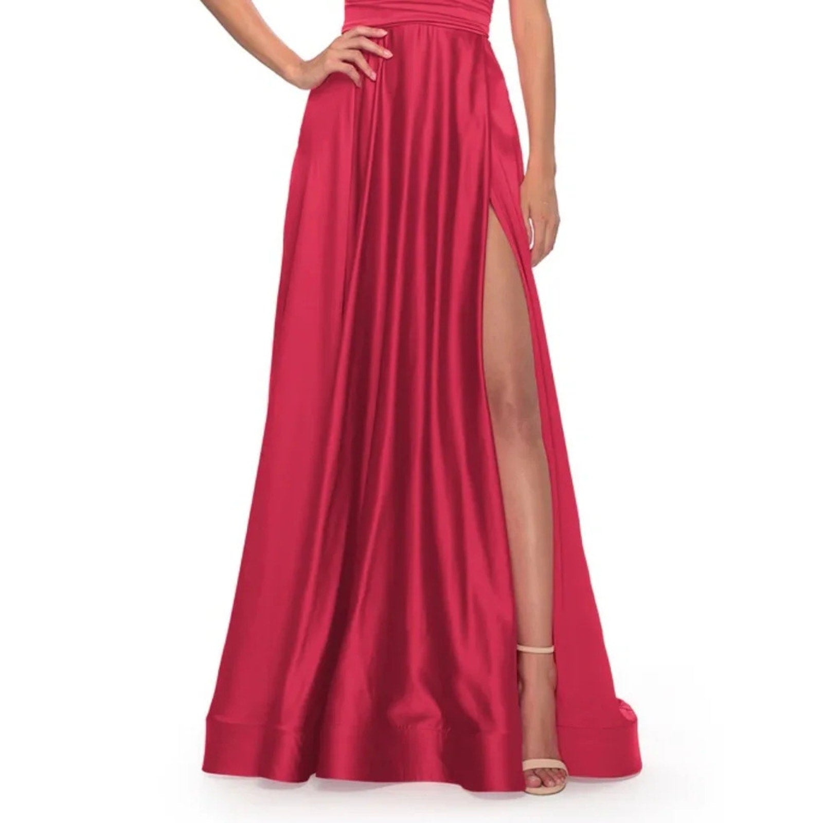 NWT La Femme 28607 Strappy Back Satin Ballgown - size 2