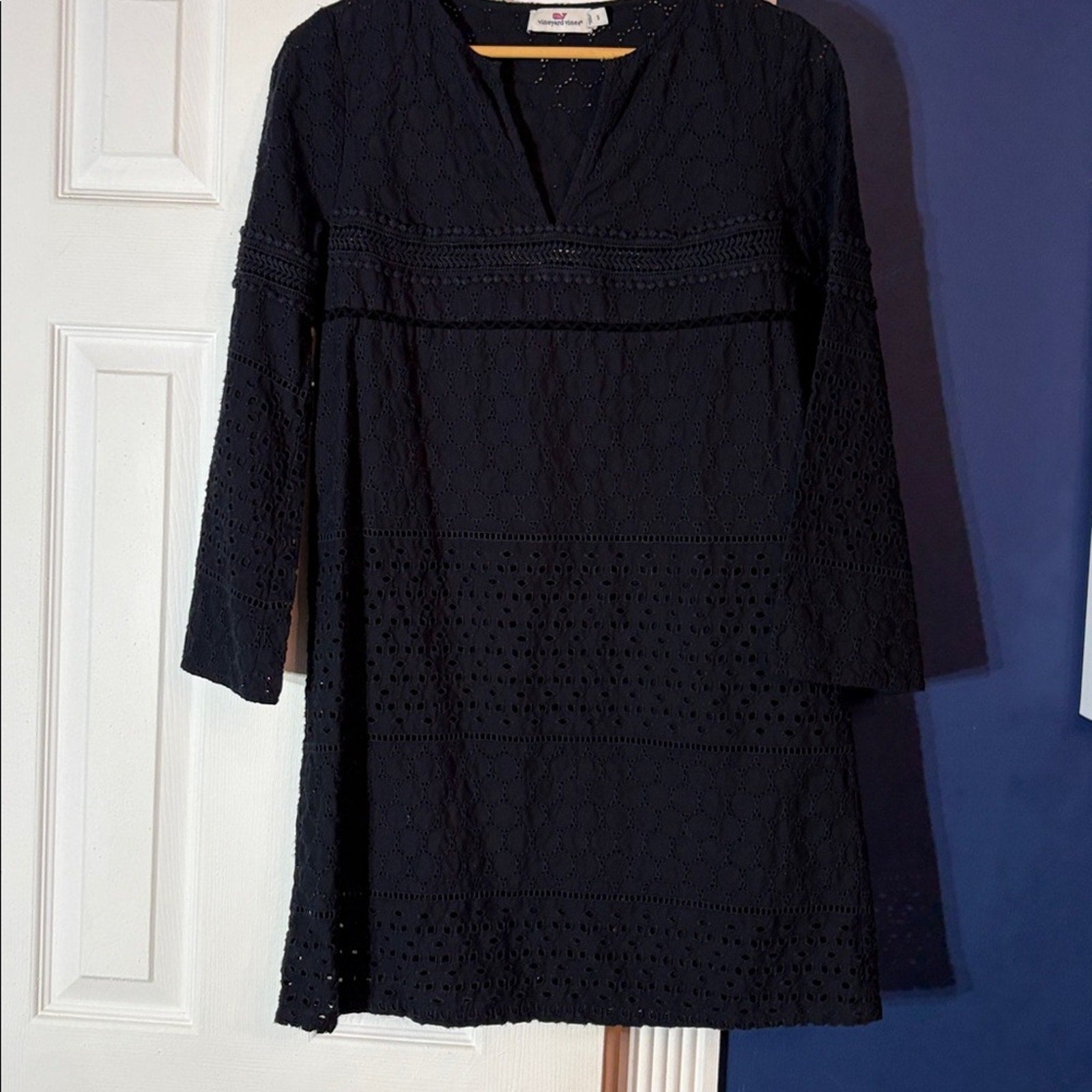 Vineyard Vines Navy Eyelet Beach Dress Cover Up - size small