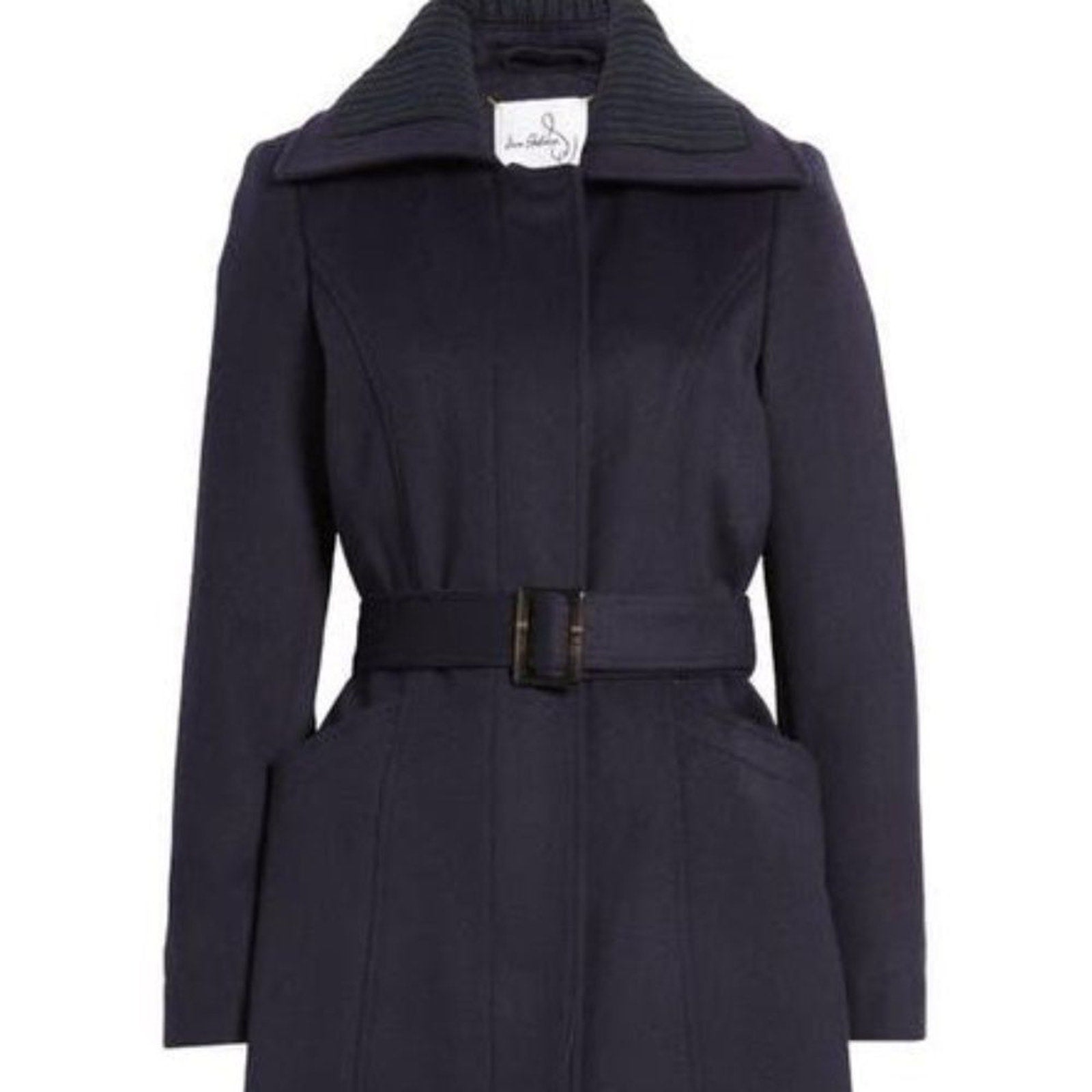 NEW Sam Edelman Wool Blend Rib Collar Coat - size M
