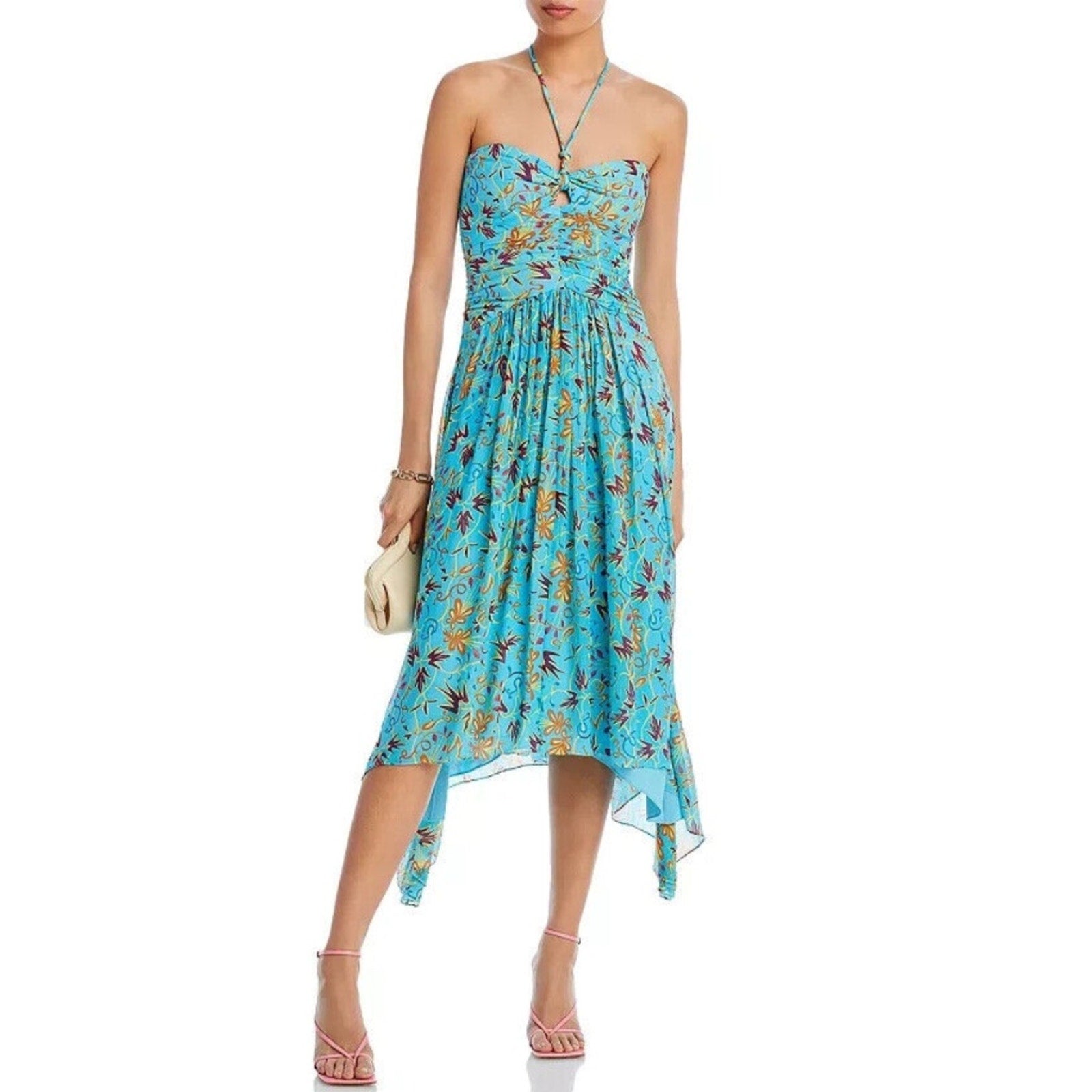 A.L.C. Violet Silk Halter Midi Dress- size 0 - NEW