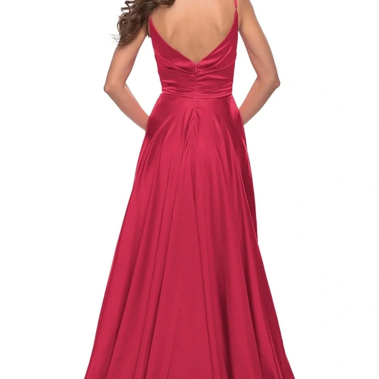 NWT La Femme 28607 Strappy Back Satin Ballgown - size 2