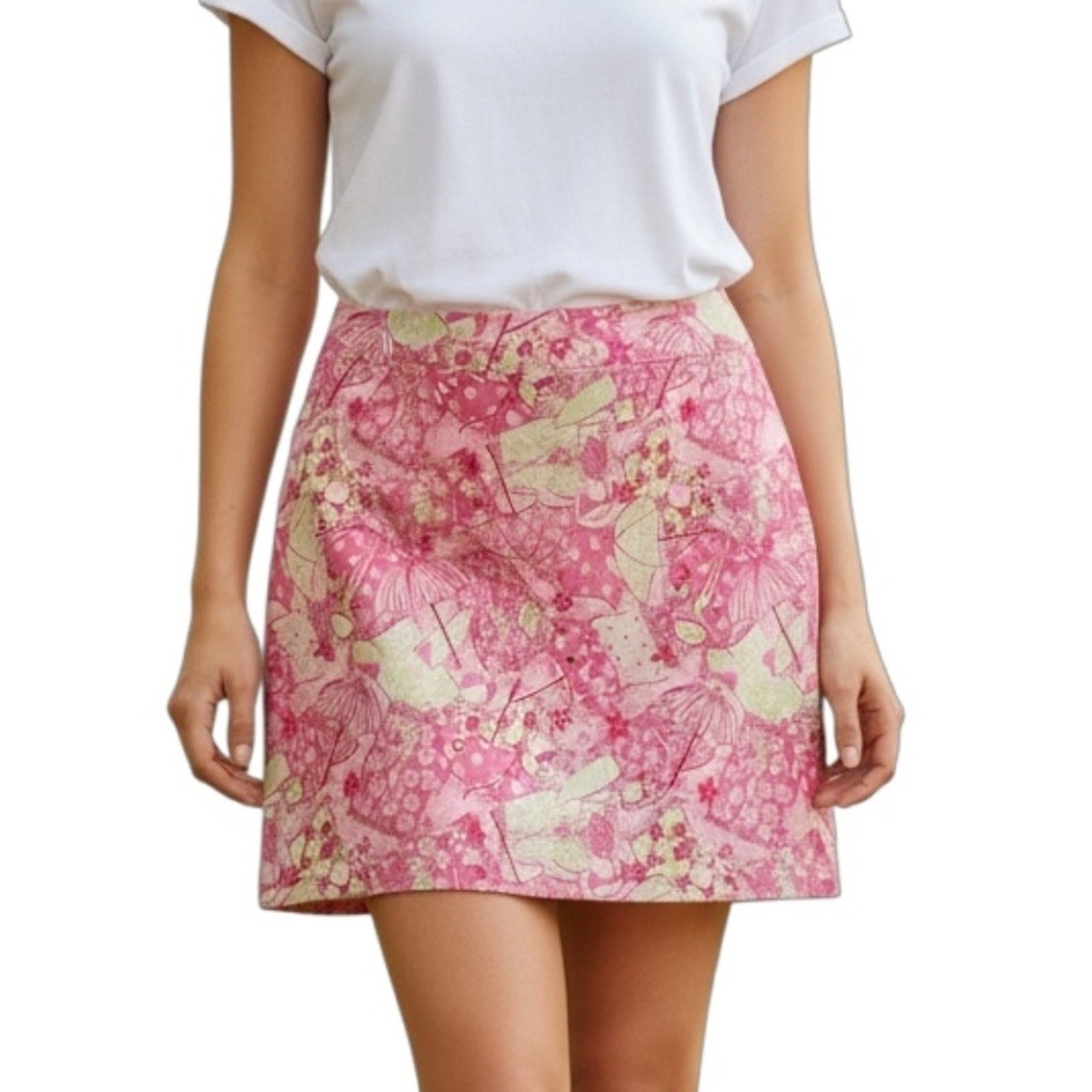 Lilly Pulitzer "Beach, Blanket, Bingo" Pink & Green Stretch Skirt - size 6