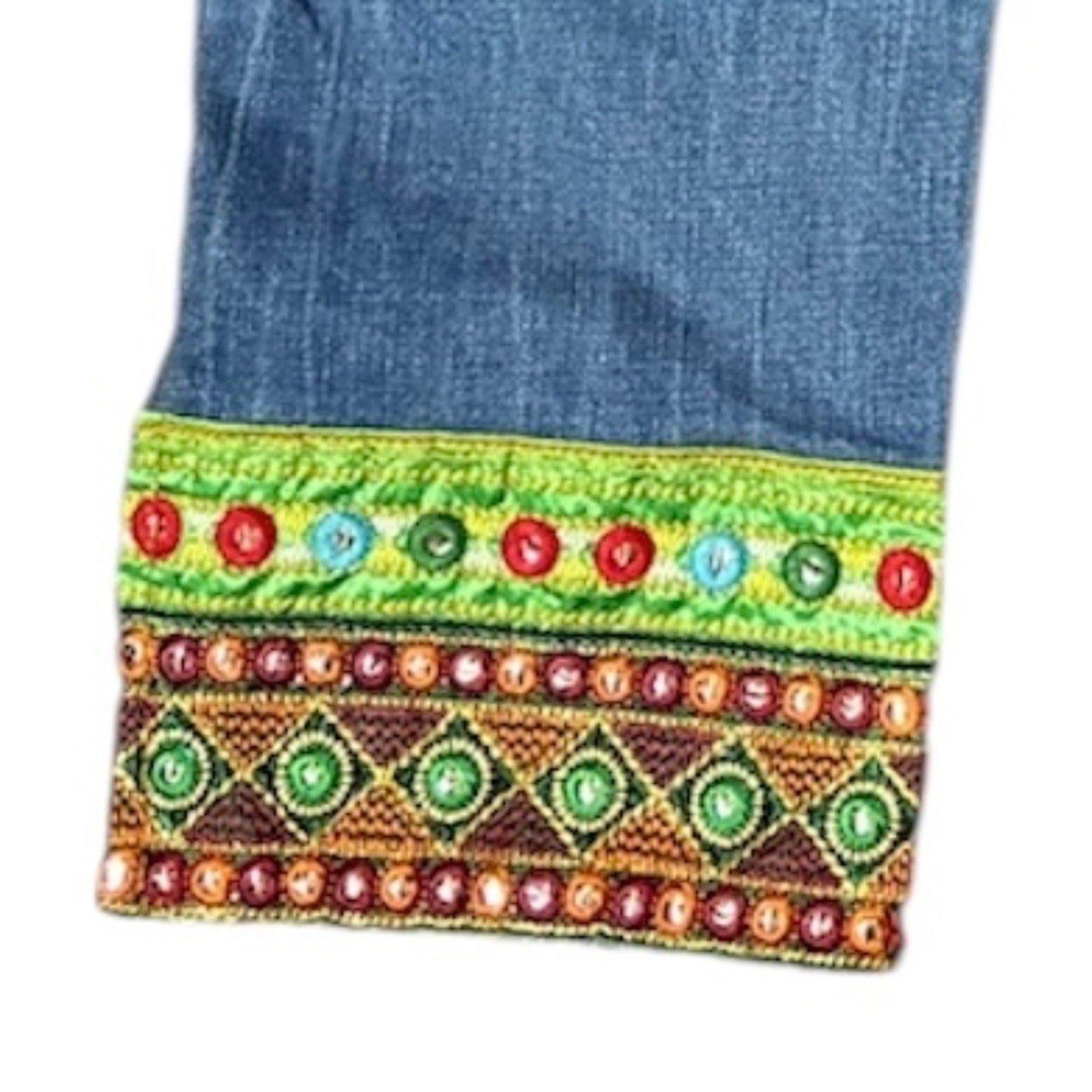 Desigual Blue Ankle Cropped Jeans with Distressed Patches - size 34