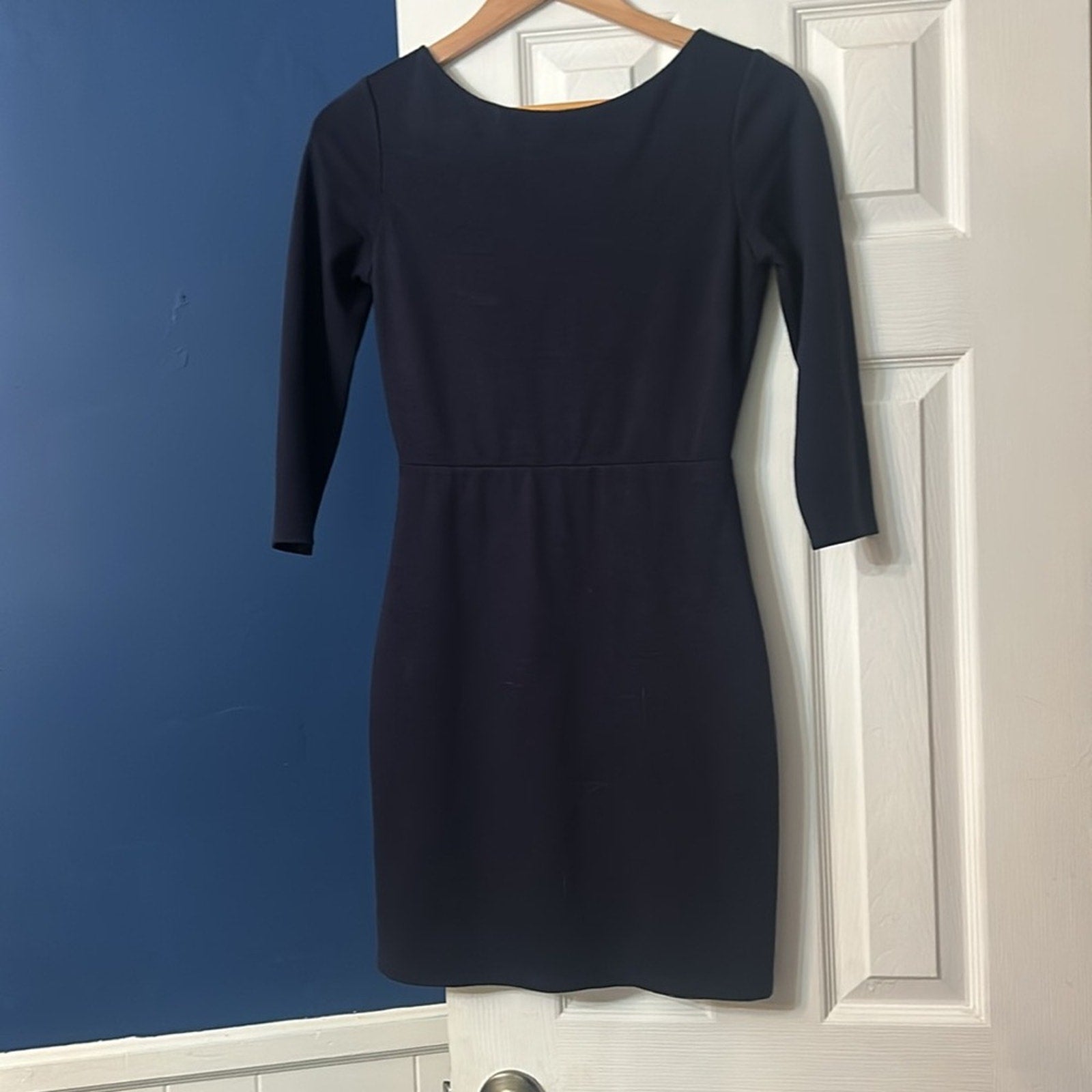 alice + olivia Xenah Lamb Leather Cutout 3/4 Sleeve Mini Dress - size 4