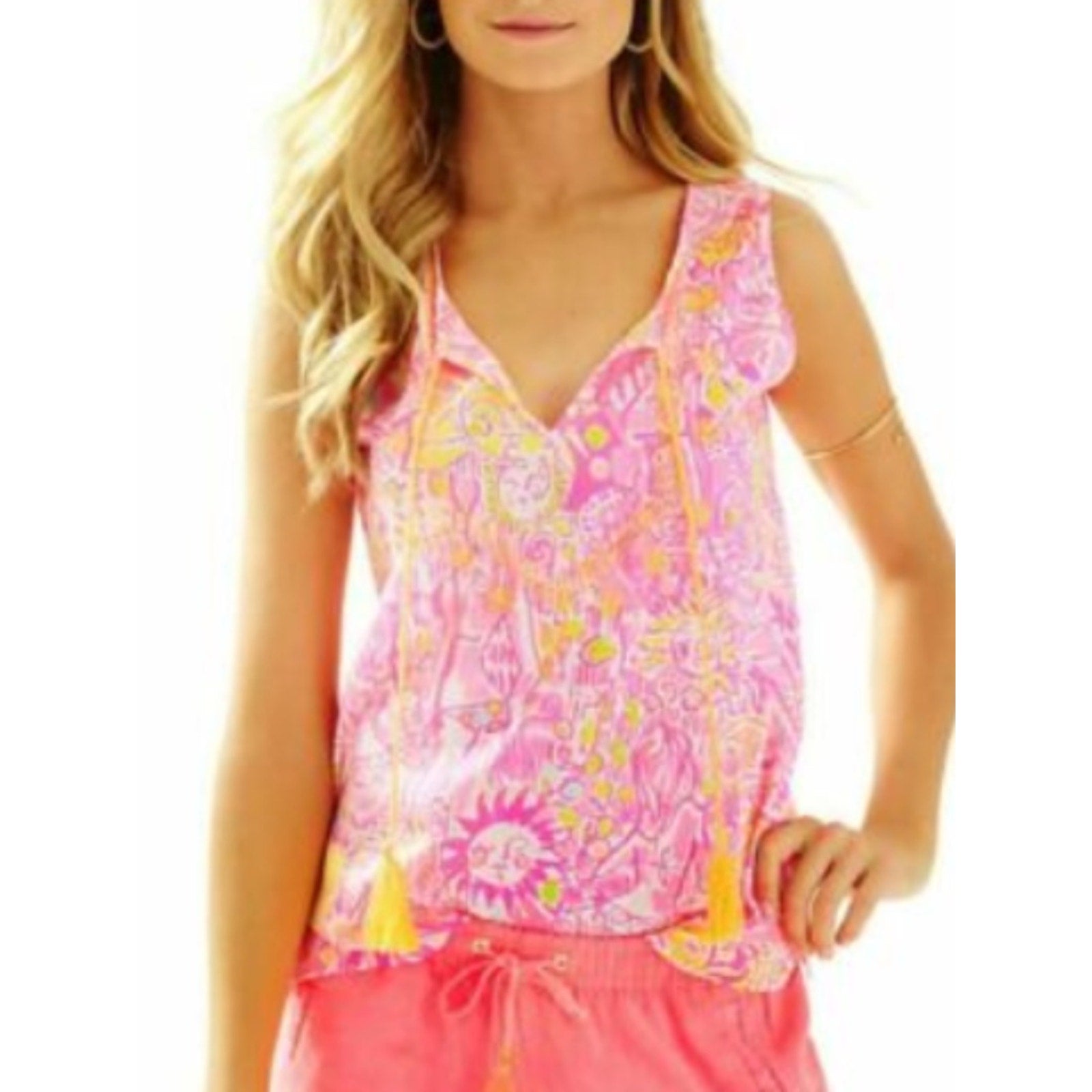 LILLY PULITZER Kini in The Keys Lauren Top Small Pink Pout - size XS - NWT