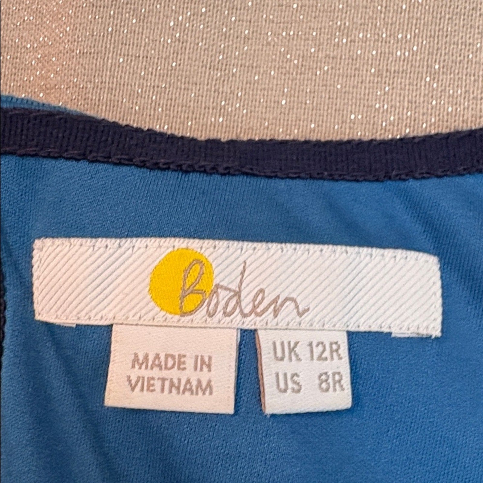 Boden London Laura Ottoman Dress in Drummer Blue - size 8 R