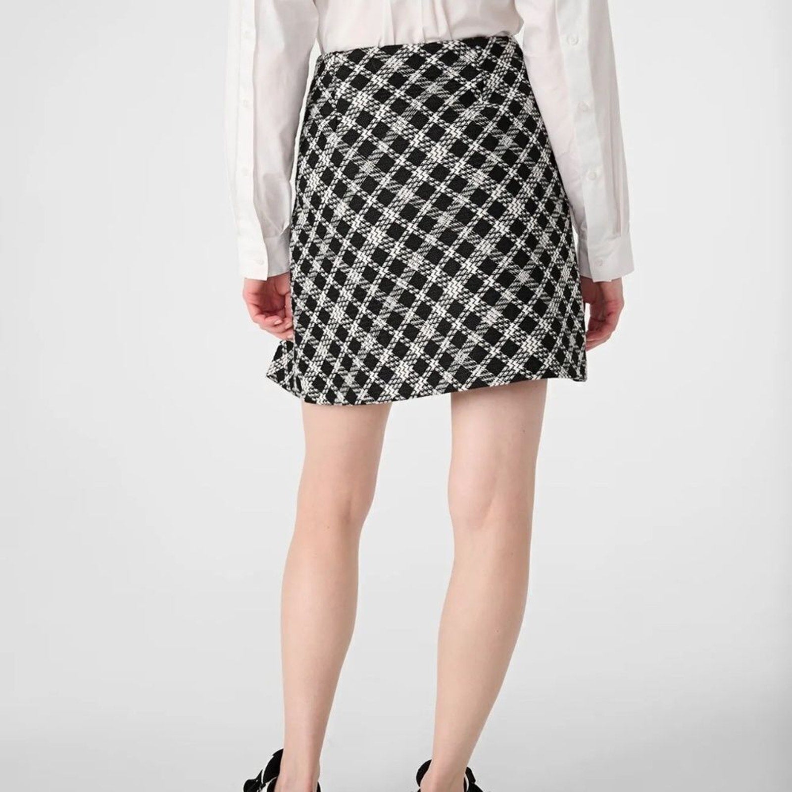 NWT Karl Lagerfeld TWEED FLARED MINI SKIRT - size 14