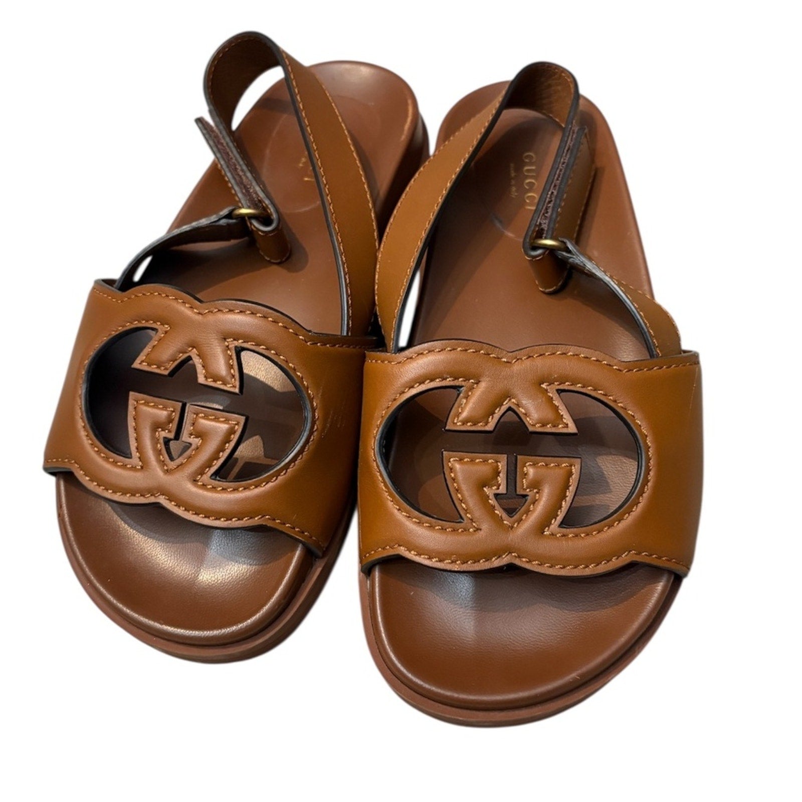 Gucci interlocking g leather sandals - 8.5