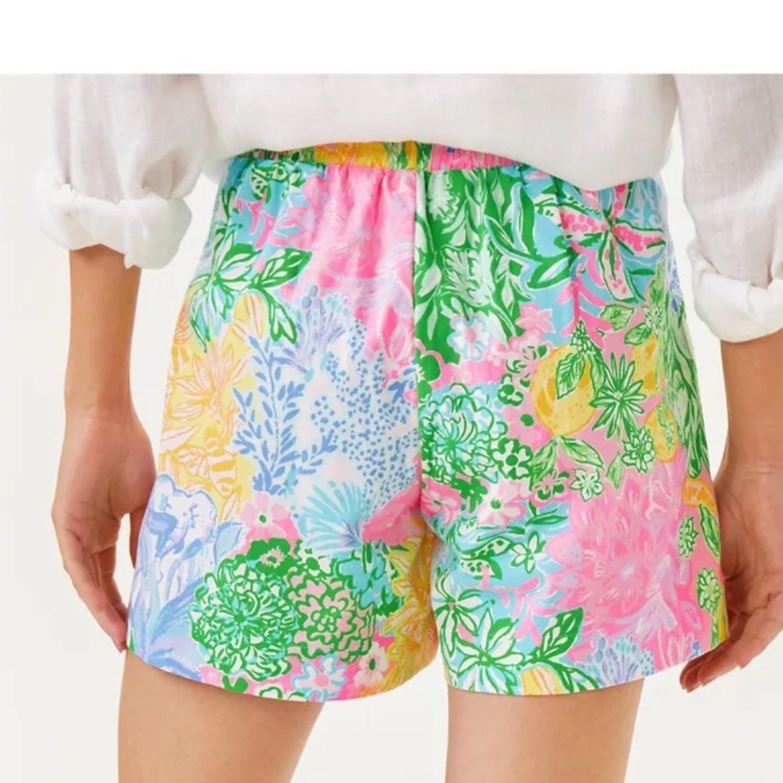 NEW Lilly Pulitzer 5" Alista Short In Multi Bright Delight Patch - size small