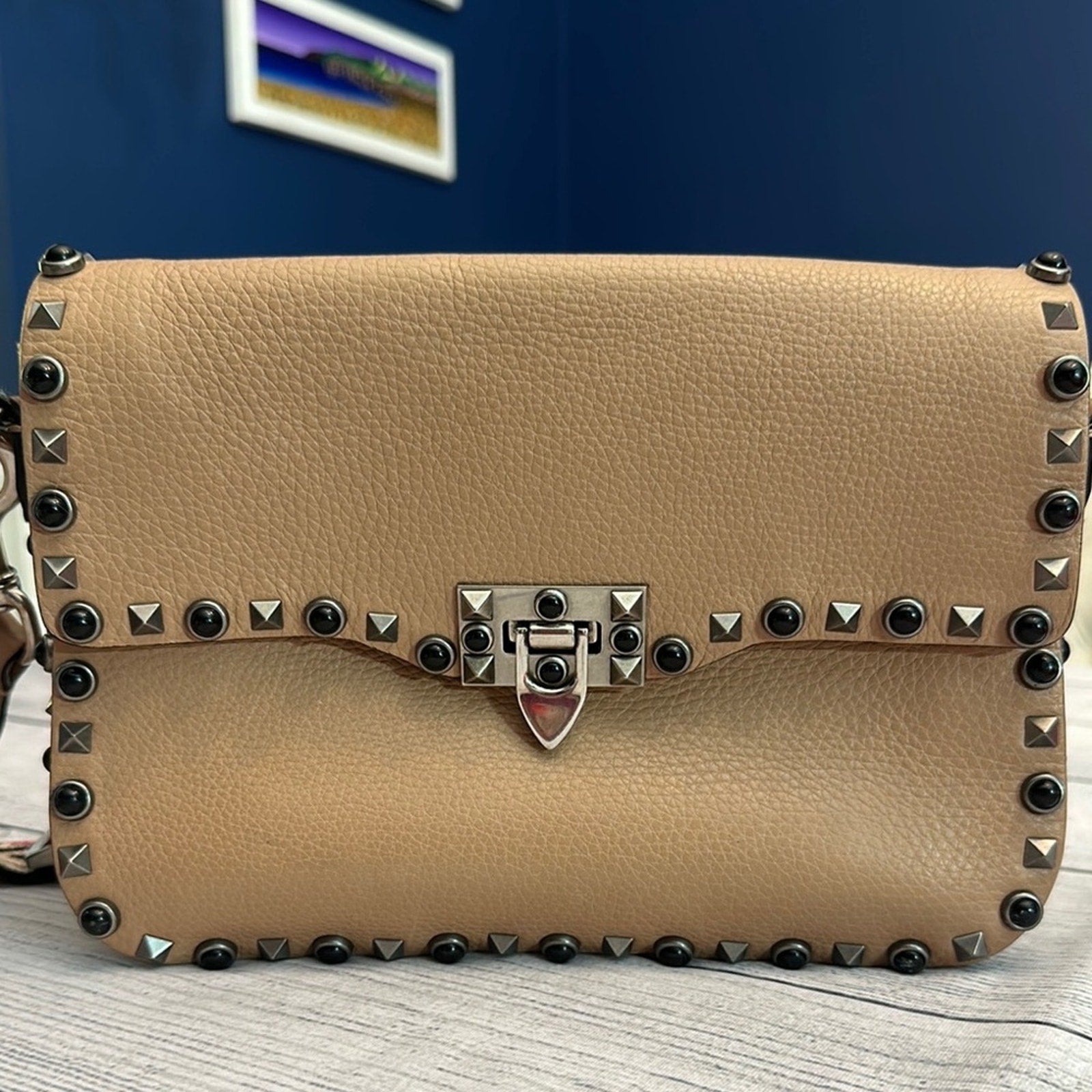 Valentino Garavani Cream and Pink Crossbody Bag