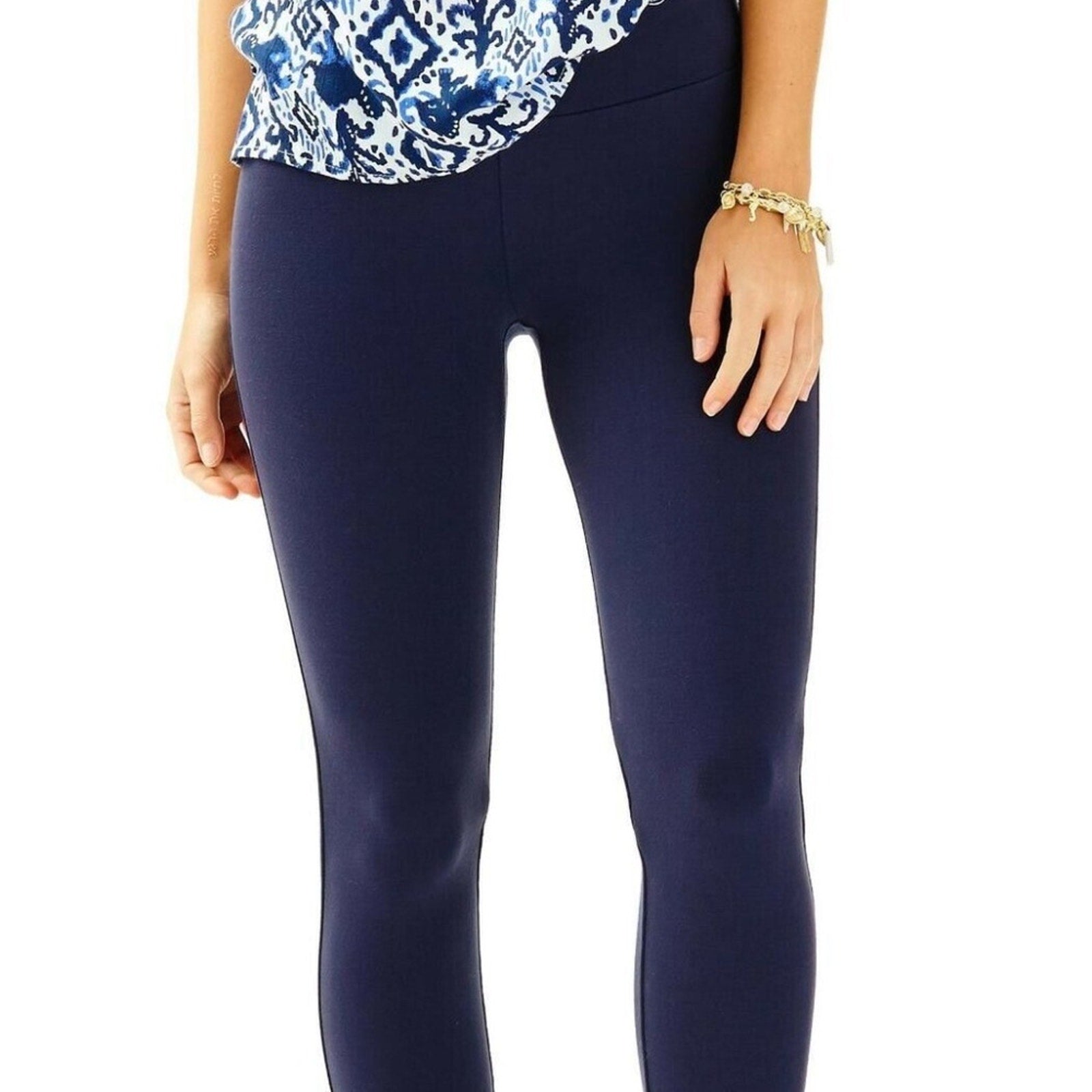 NWT Lilly Pulitzer 28" Mia High-Rise Knit Legging in Navy - size Large
