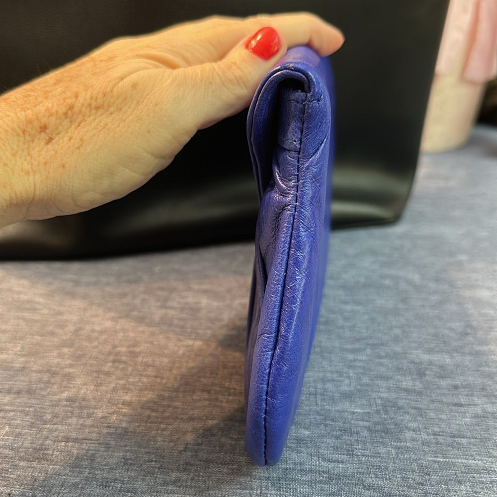 Lauren Merkin Blue leather Clutch Bag Purse