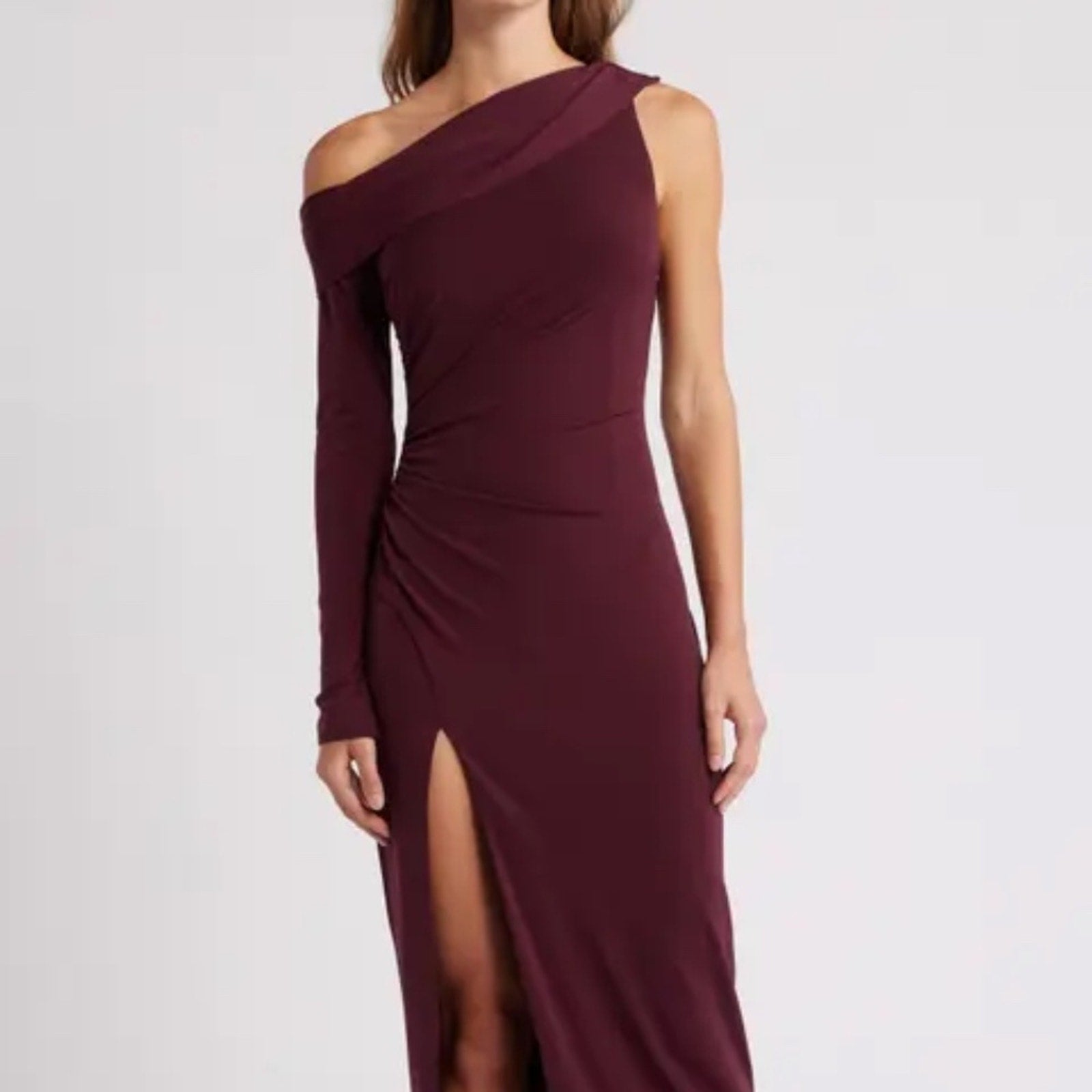 NEW Katie May Mojave Single Long Sleeve Gown in Sangria - size XS
