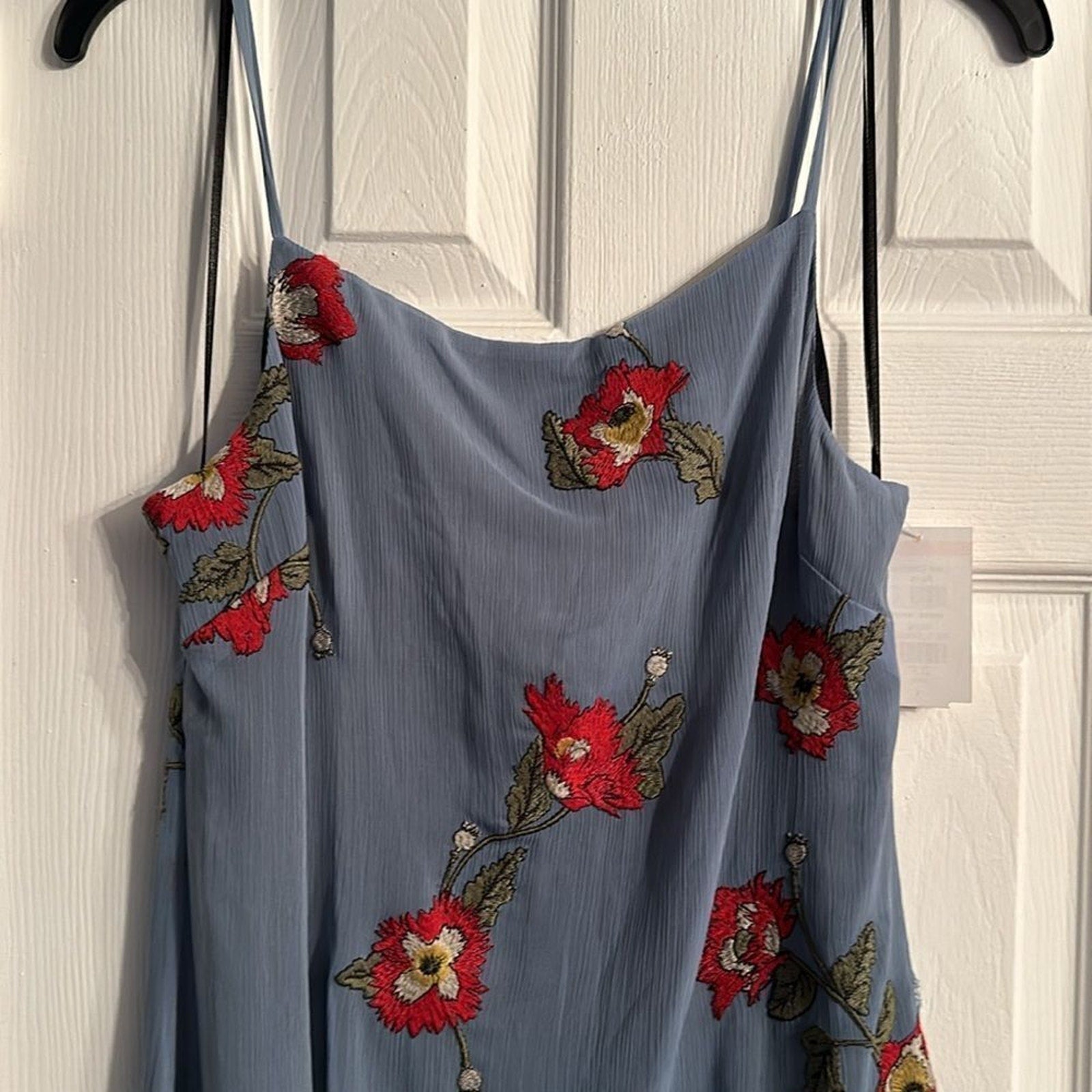 NEW Rag & Bone Women's Blue Joelene Embroidered Crepon Midi Dress - size 4