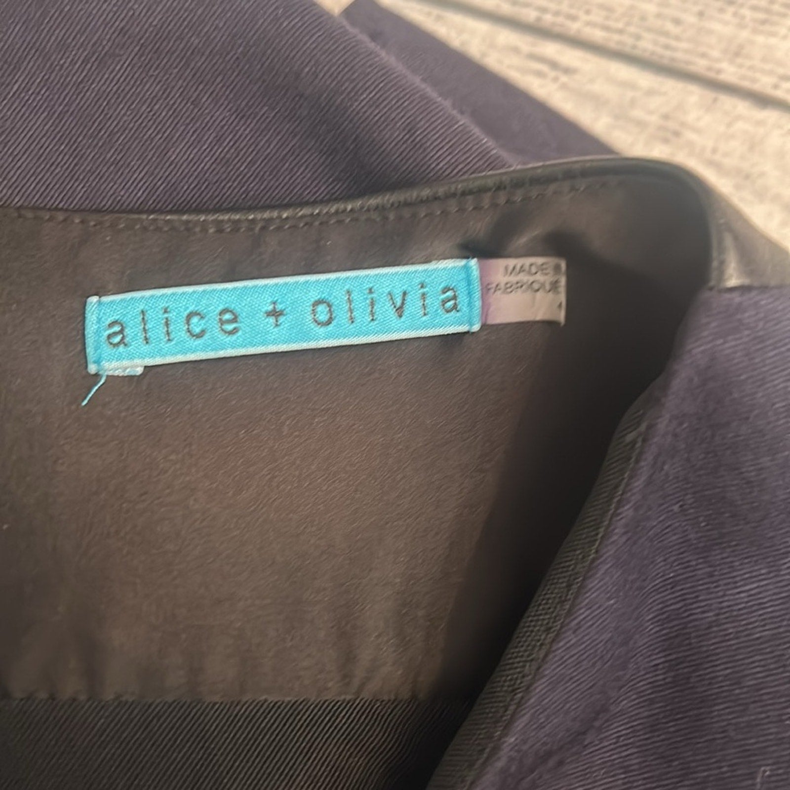 alice + olivia Xenah Lamb Leather Cutout 3/4 Sleeve Mini Dress - size 4