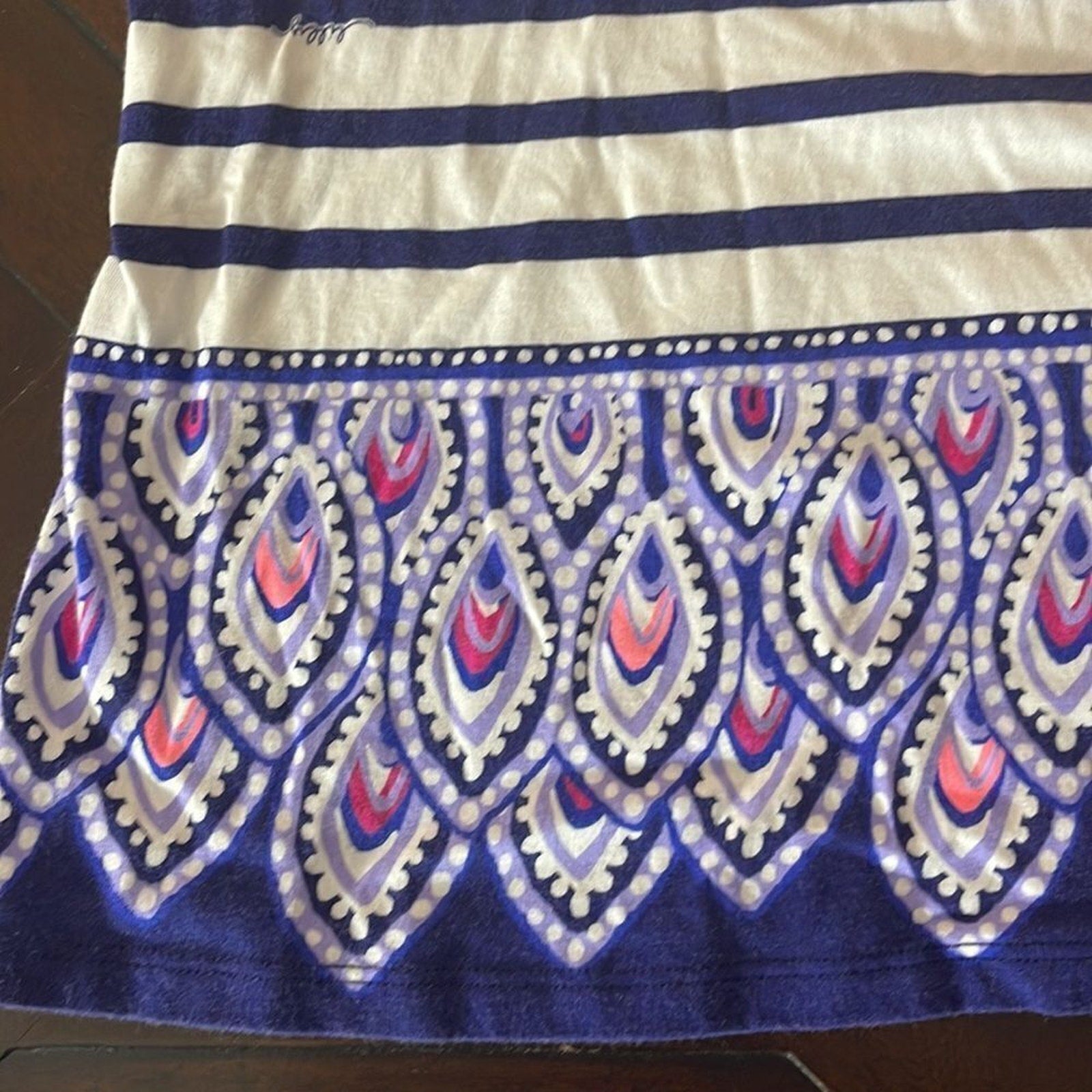 Lilly Pulitzer waverly top in serene striped navy - size XS