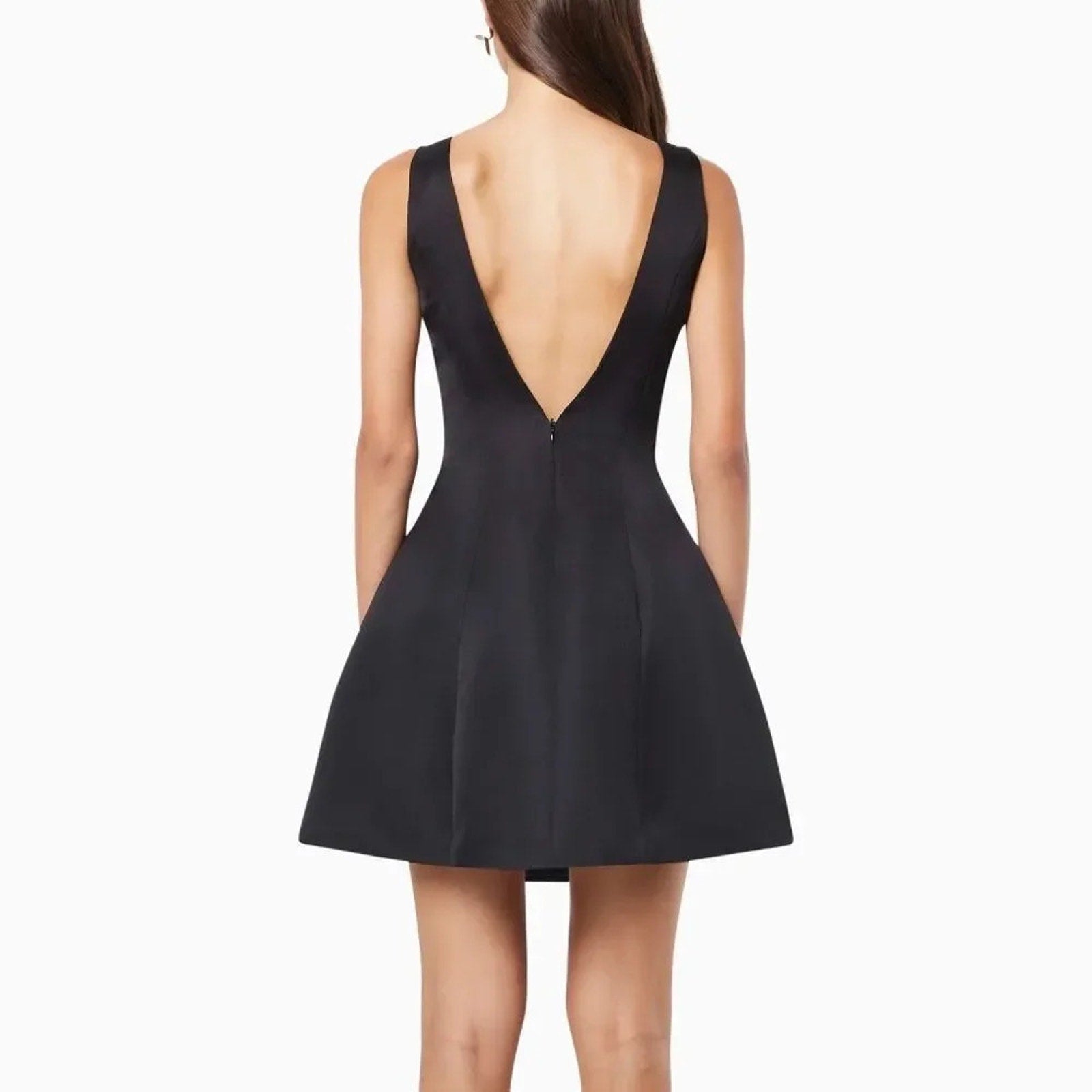 NEW Elliatt Jocosity Plunge Neck Fit & Flare Minidress in Black - size M