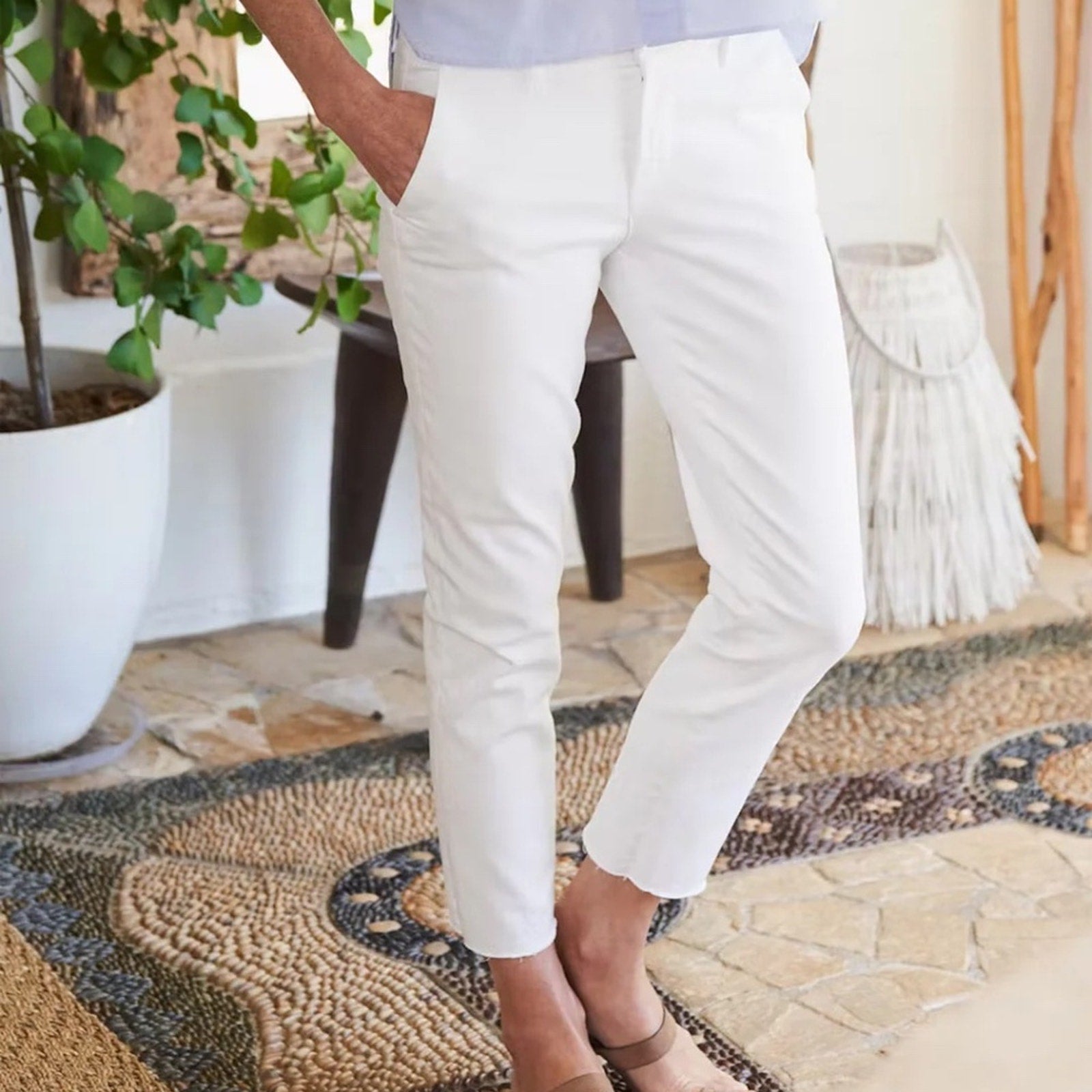 Frank & Eileen - Wicklow The Italian Chino in White - size 4