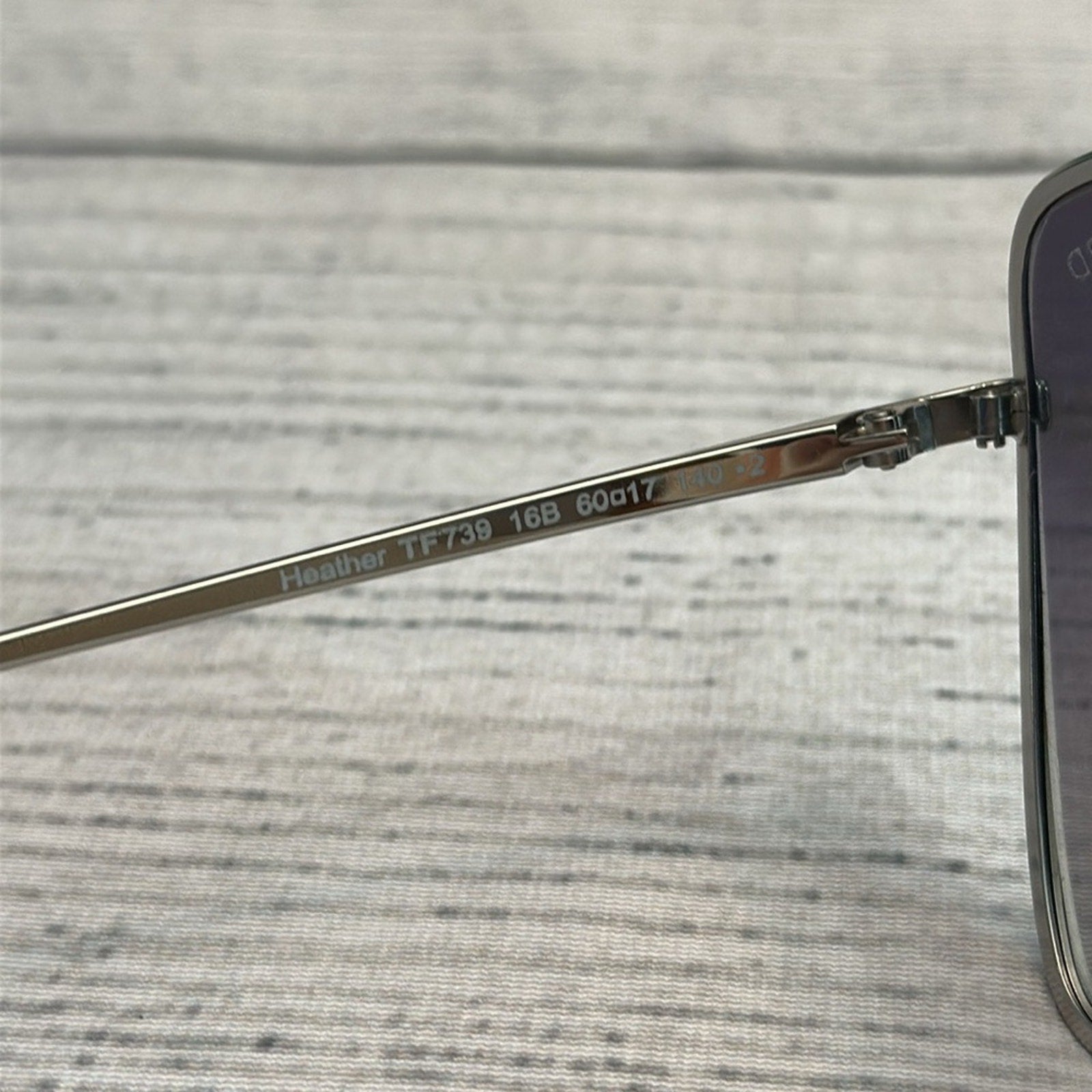 NEW Tom Ford Heather TF739 16B Silver Square Metal Sunglasses Frame 60-17-140