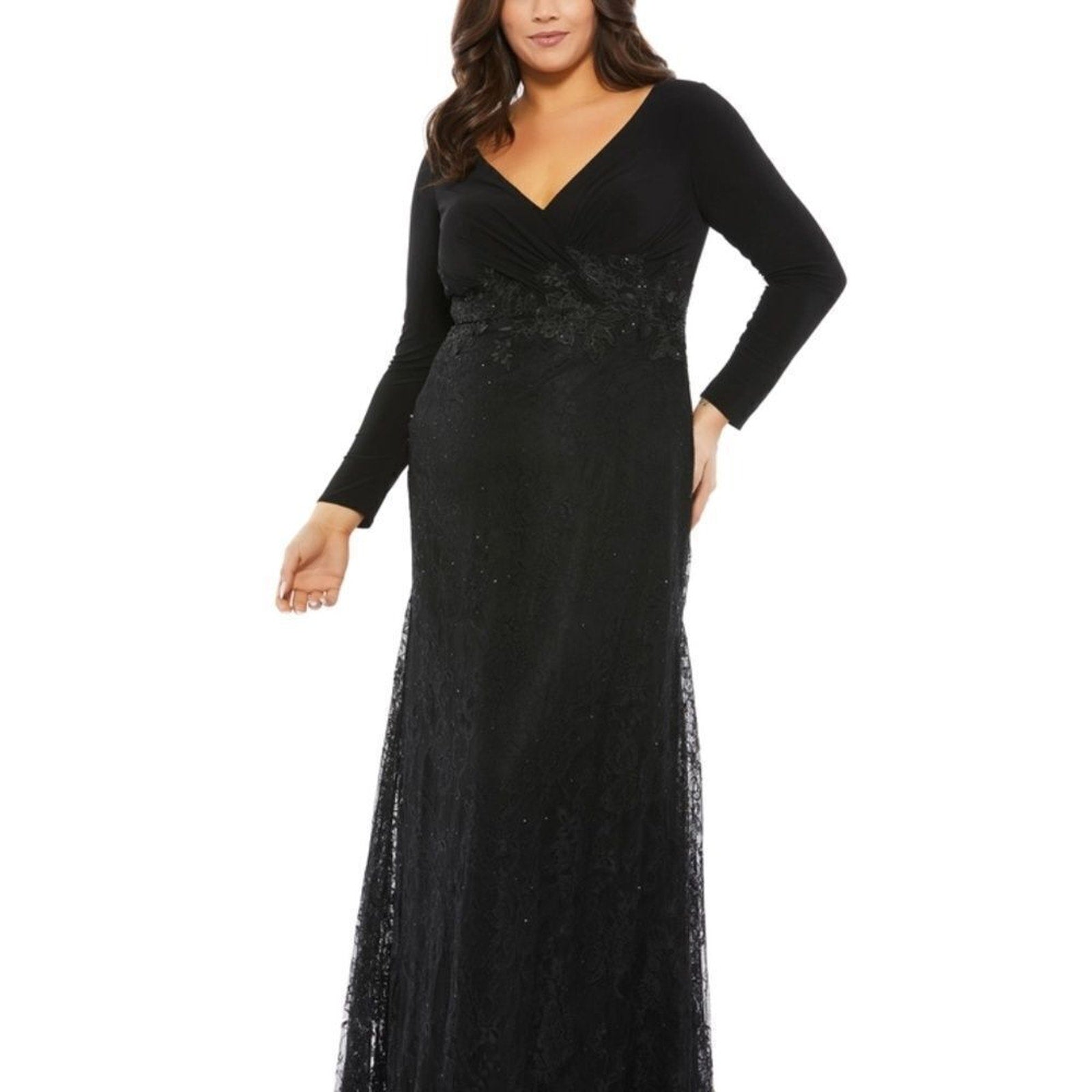 NWT MAC DUGGAL Lace Maxi Gown 67896 DRESS - size 16W