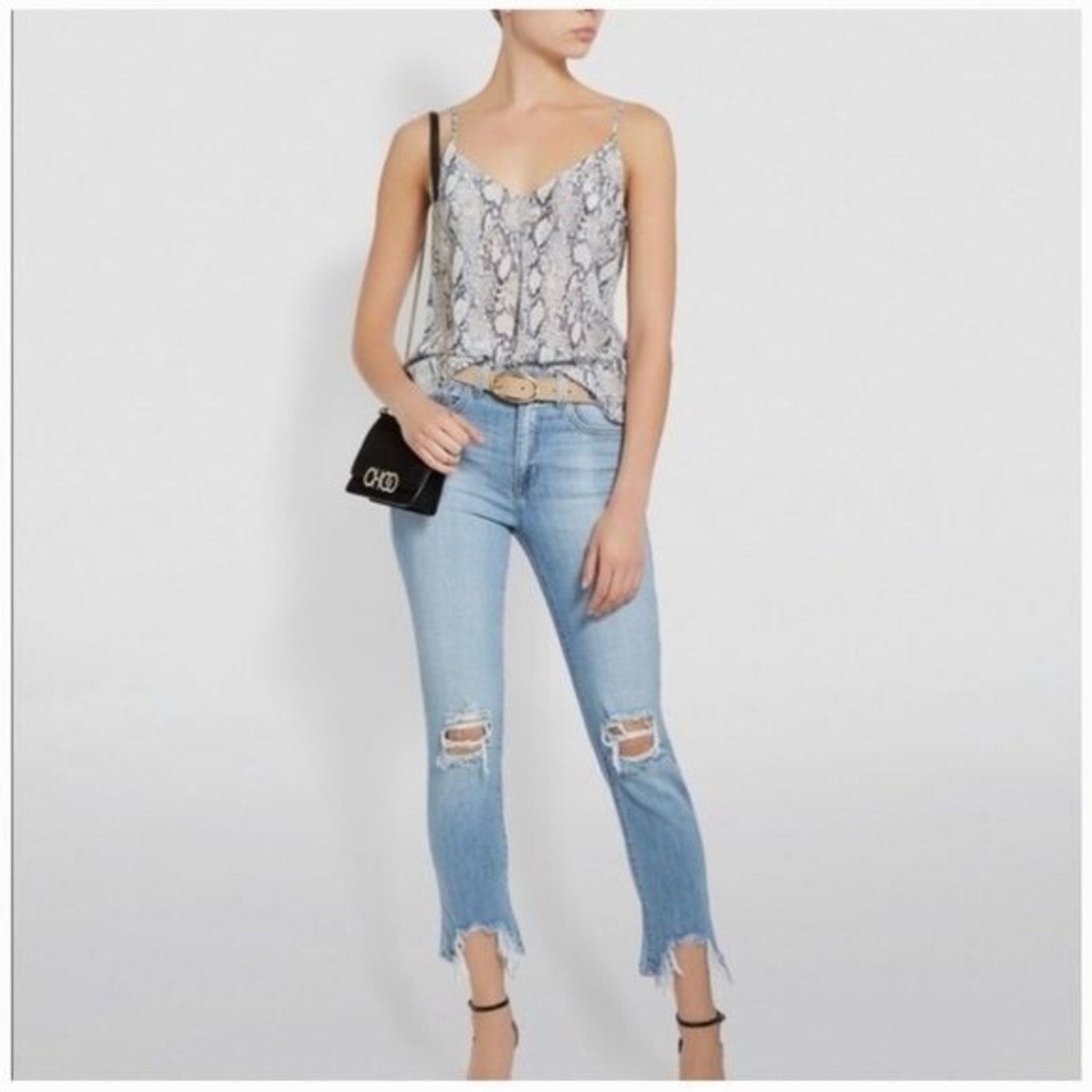 L'AGENCE High Line High Rise Skinny Distressed Classic Vintage Jeans - 28