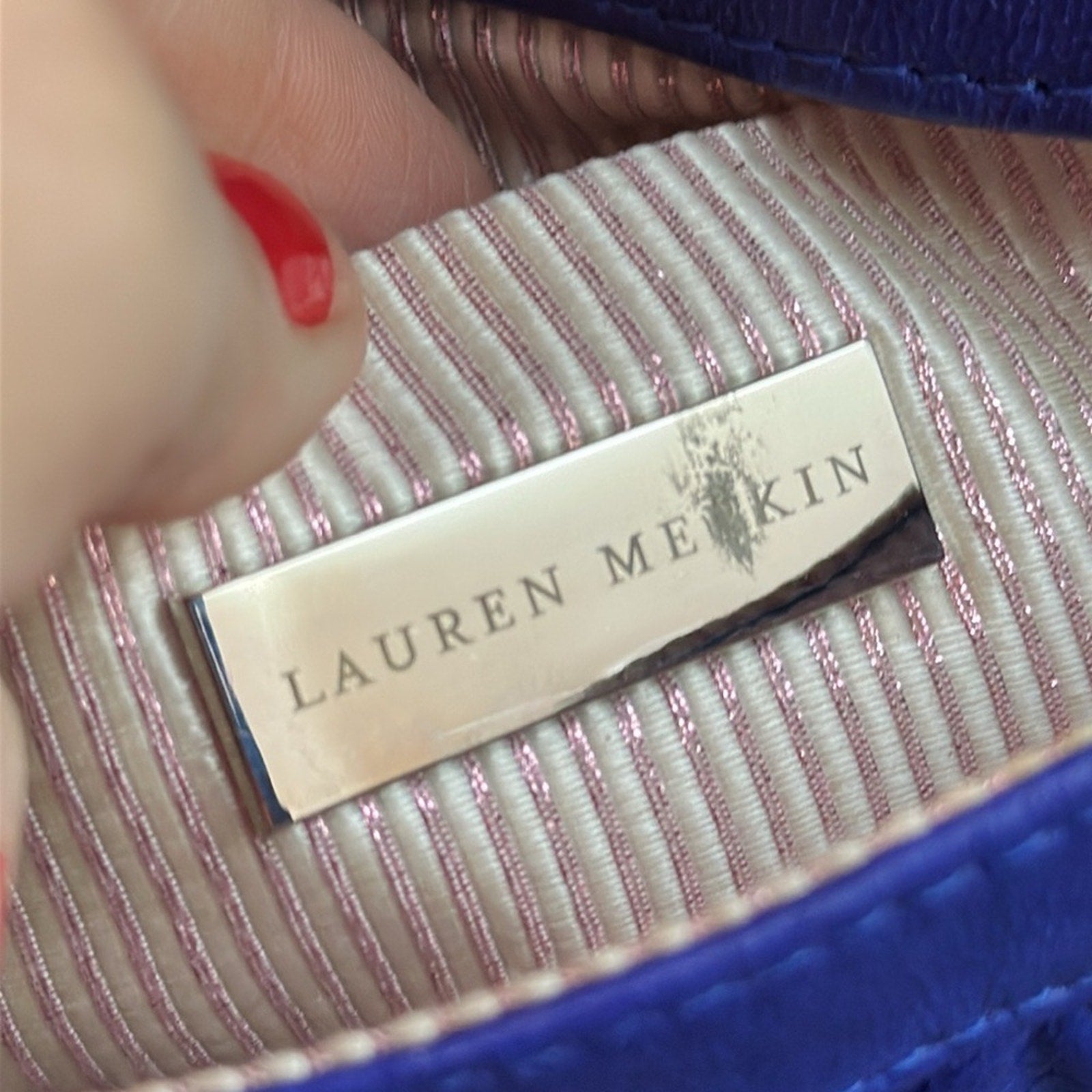 Lauren Merkin Blue leather Clutch Bag Purse